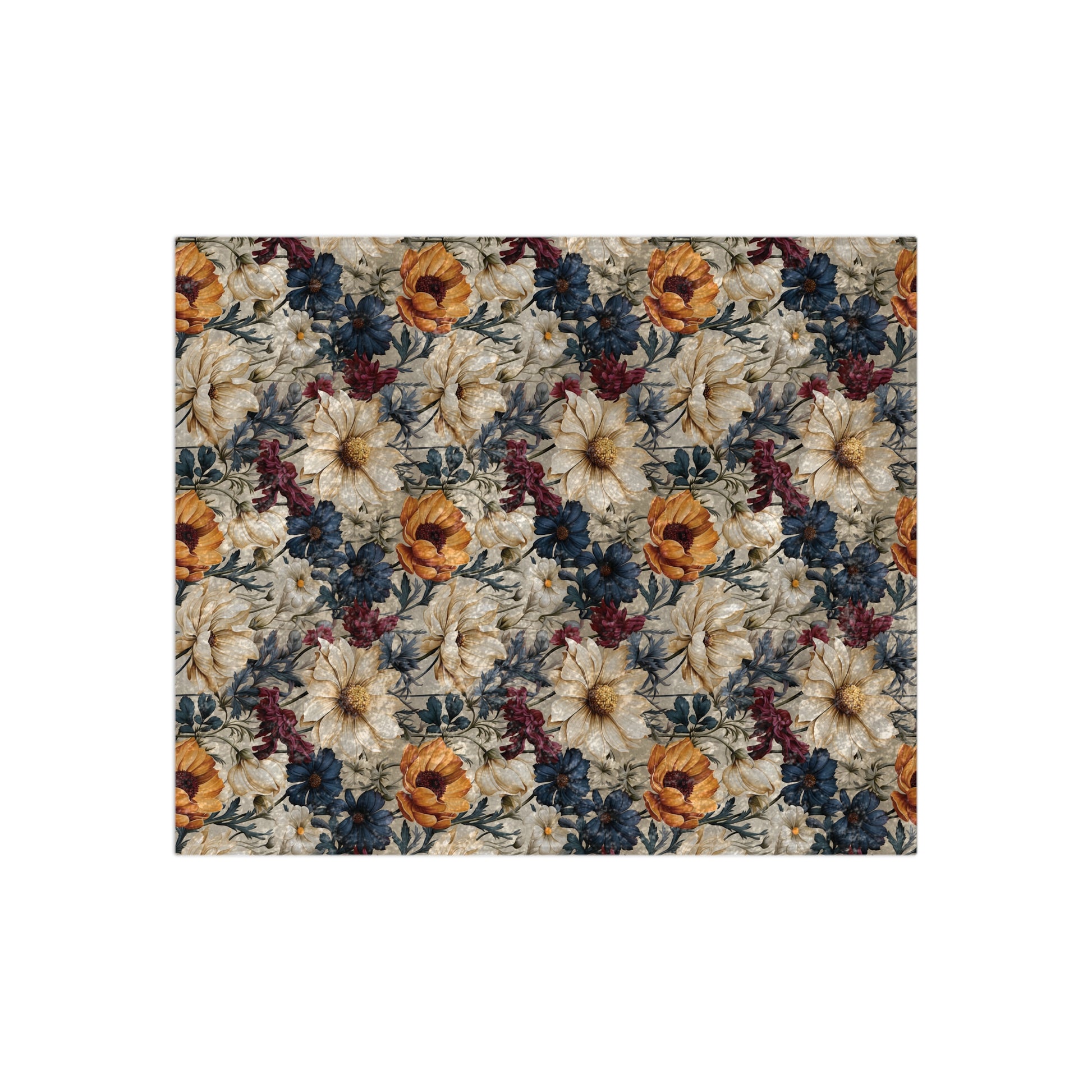 Luxurious Crushed Velvet Blanket 50x60 Inches | Elegant Winter Floral Design in Navy, Amethyst, White & More | Ultra-Soft, Cozy & Stylish for HomeWinter Warmth, Festive Retro-Inspired Perfect for sofas - MRSBYVALLE