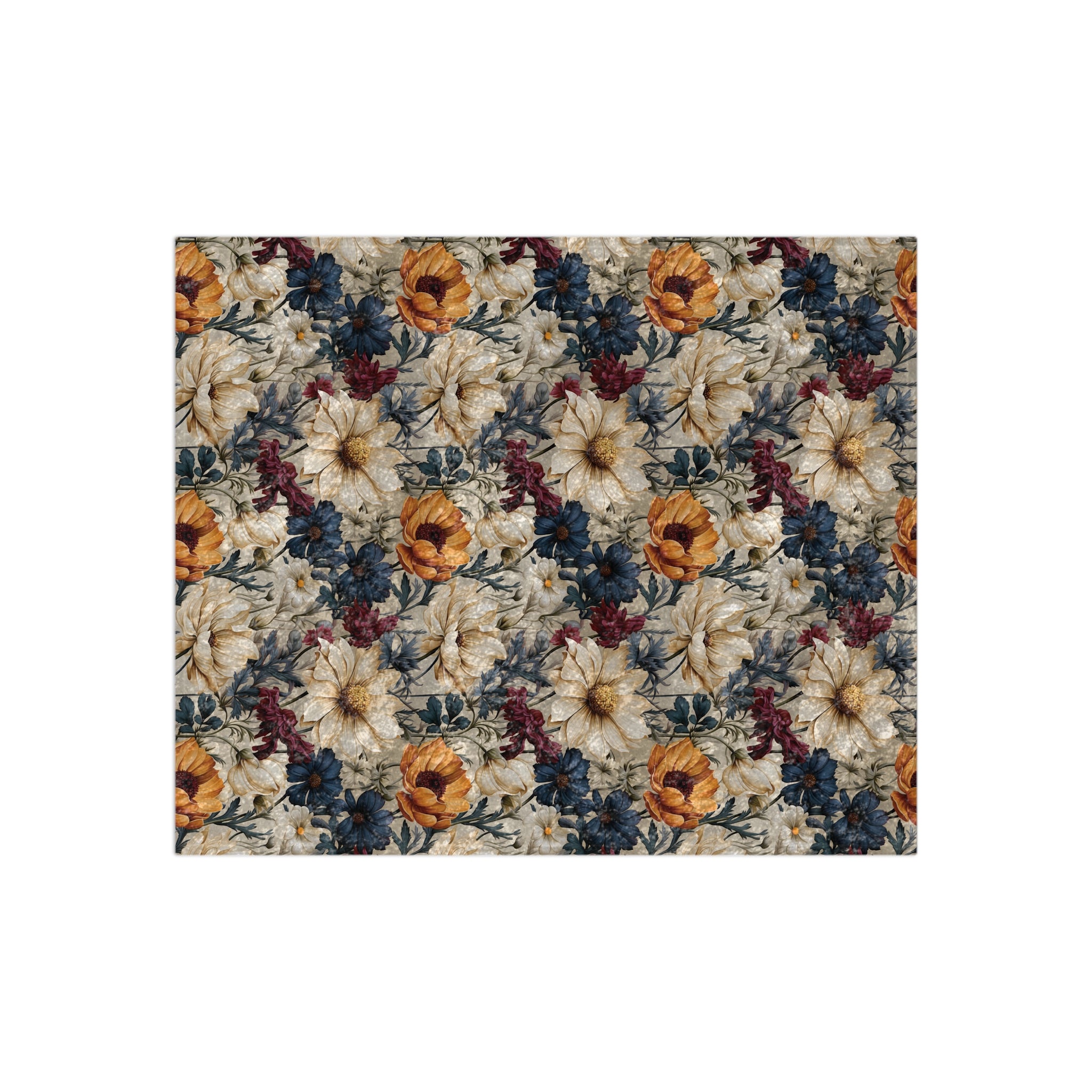 Luxurious Crushed Velvet Blanket 50x60 Inches | Elegant Winter Floral Design in Navy, Amethyst, White & More | Ultra-Soft, Cozy & Stylish for HomeWinter Warmth, Festive Retro-Inspired Perfect for sofas - MRSBYVALLE