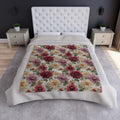 Fall Luxurious Crushed Velvet Blanket Beautiful Fall Floral Design, Ultra-Soft and Cozy, Perfect for Autumn Home Decor, 50"x60" Throw for Beds and Sofas - MRSBYVALLE