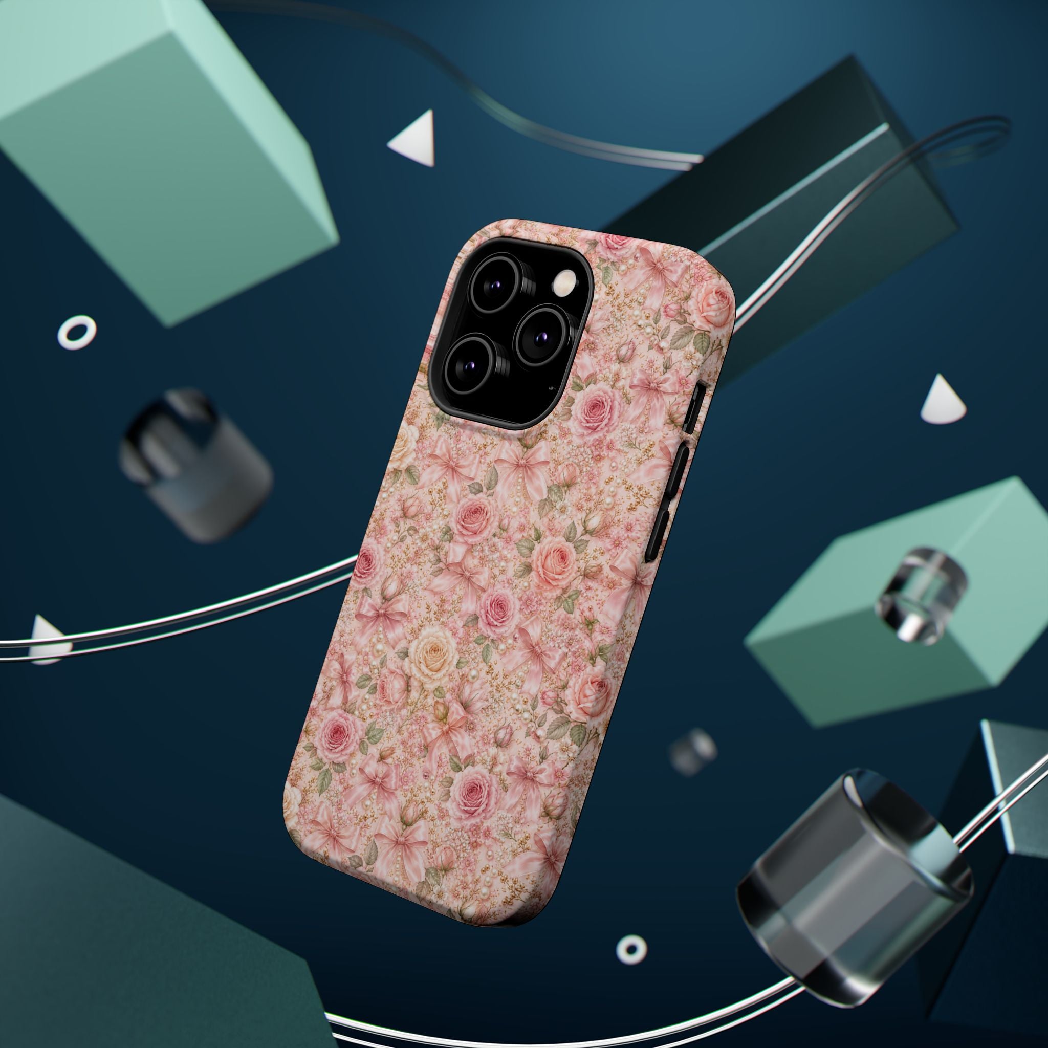 Floral Rose Pattern Magnetic Impact-Resistant Phone Case iPhone and Samsung