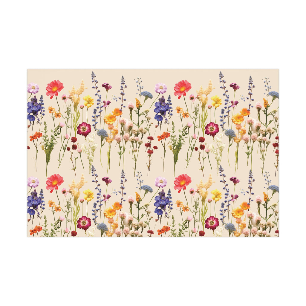 Wildflowers Press Illusion Floral Symphony Timeless Wrapping Paper Perfect for Weddings, Bridal & Baby Showers Eco-Friendly, All Occasion.