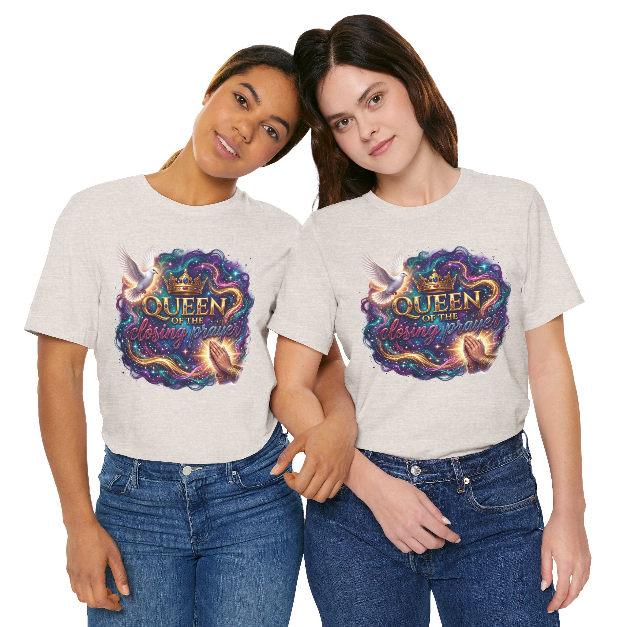 Queen of the Closing Prayer Christian T-Shirt | Funny Church Shirt for Women | Faith-Based Graphic Tee