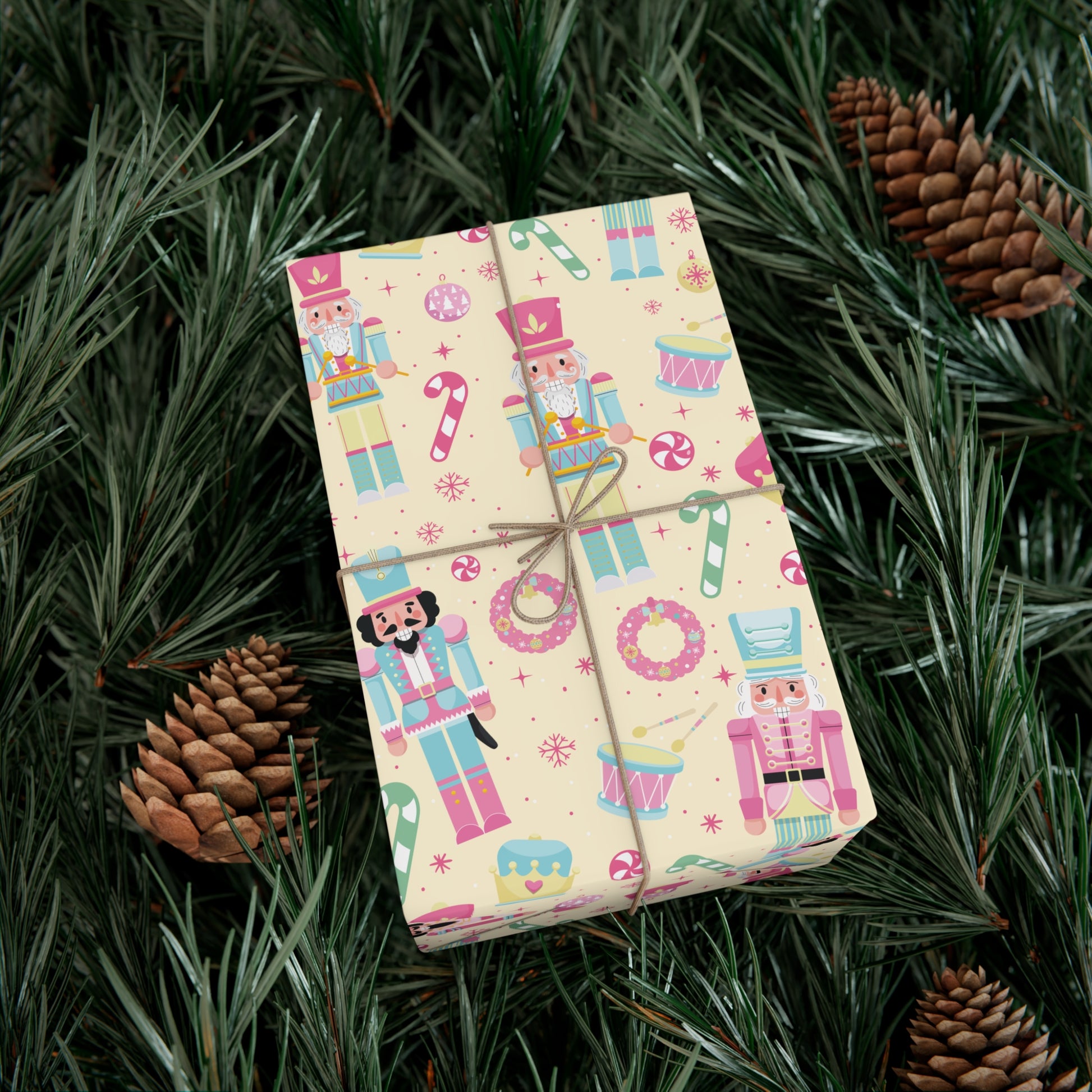 Yellow Festive Nutcracker Wrapping Paper | Vibrant Holiday Gift Wrap with Classic Nutcracker Design | Perfect for Christmas Presents Gifts Moms - MRSBYVALLE