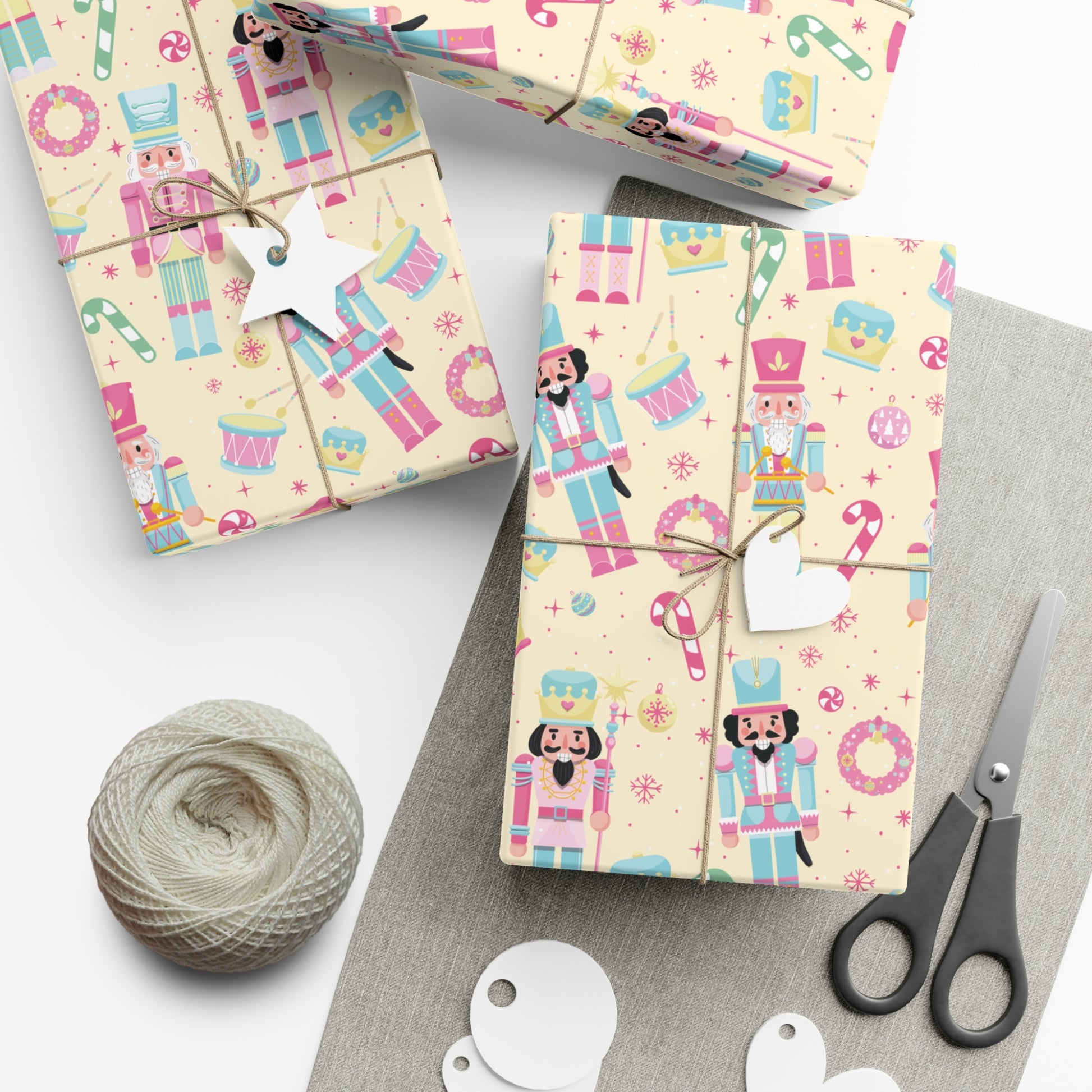 Yellow Festive Nutcracker Wrapping Paper | Vibrant Holiday Gift Wrap with Classic Nutcracker Design | Perfect for Christmas Presents Gifts Moms - MRSBYVALLE