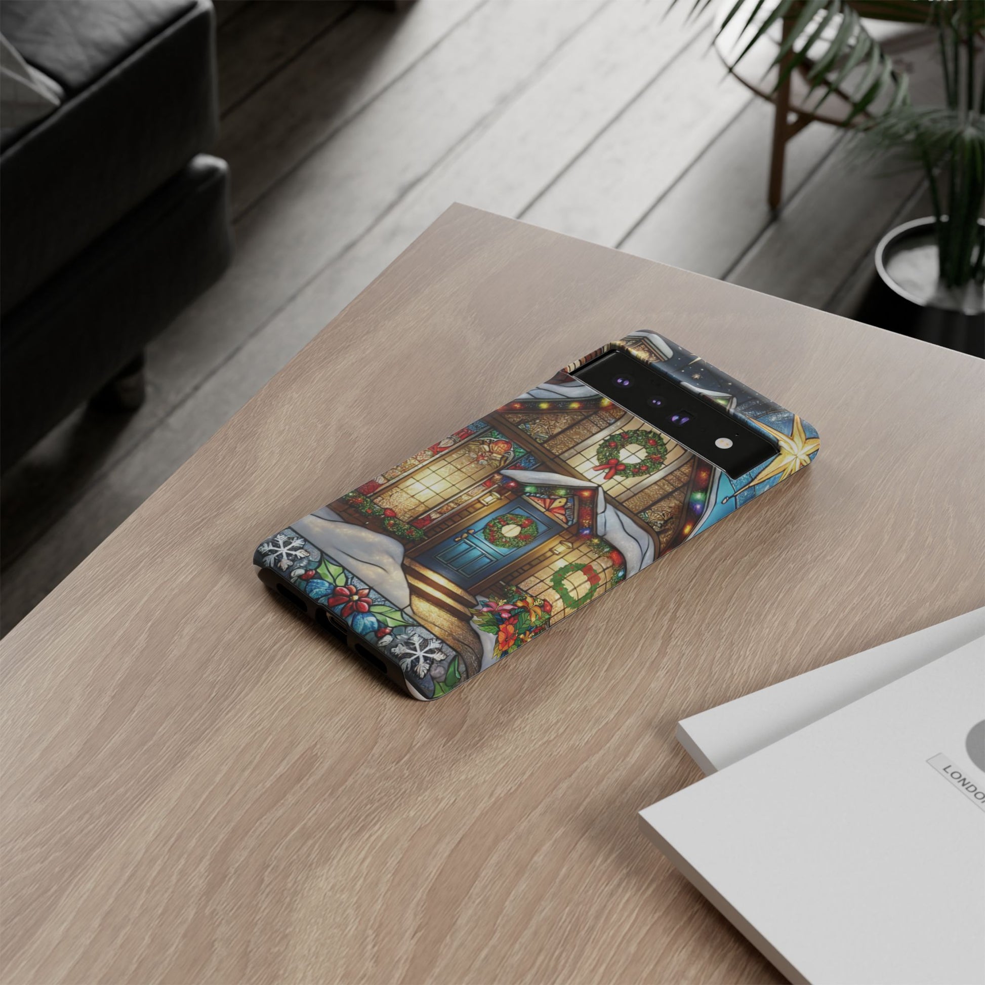 Stain Glass Christmas Phone Case Unique Holiday Protection for Your Device | Stylish & Durable Cover Gift for Her Phone 15, Samsung iPhone Samsung Accessory Gift for Her - MRSBYVALLE