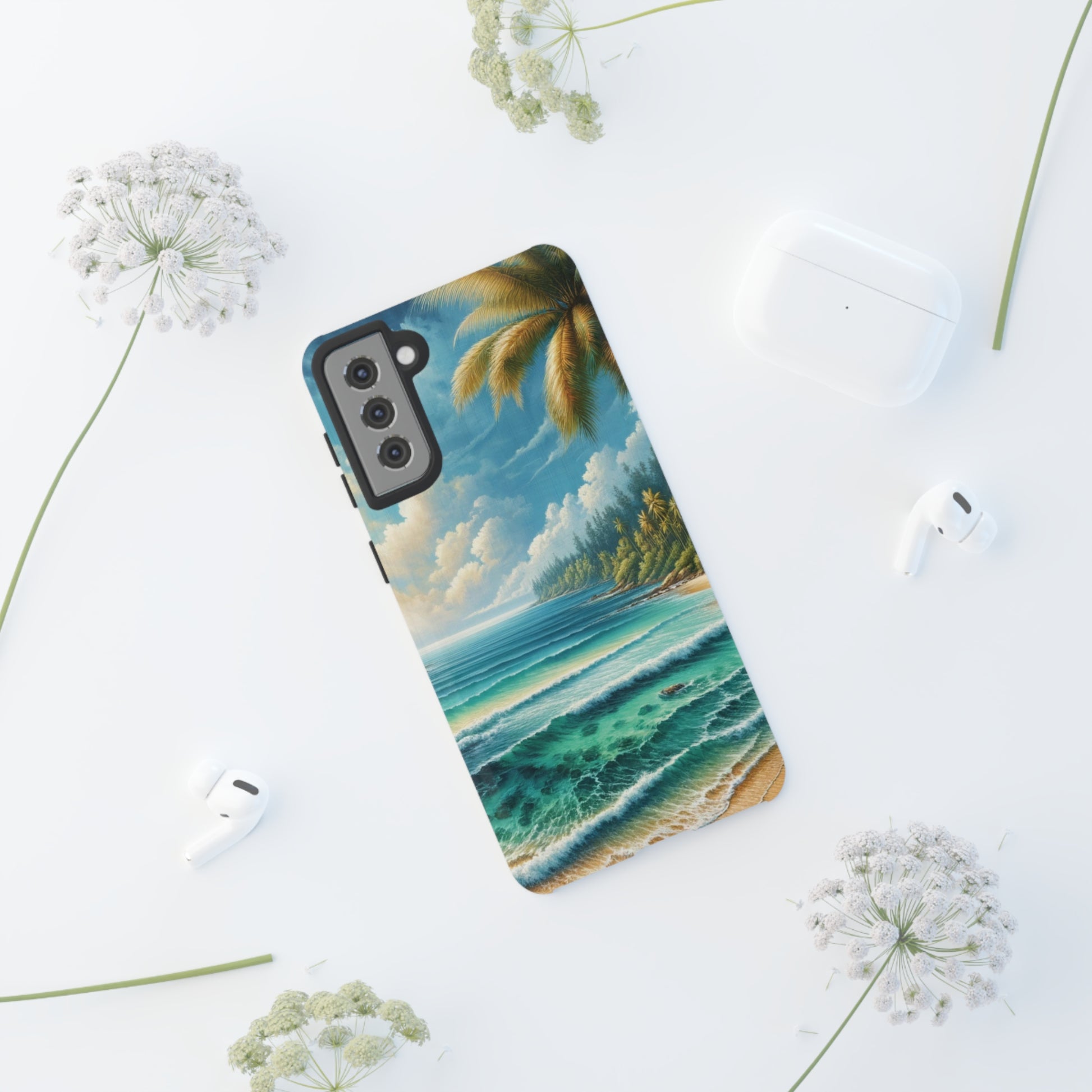 Coastal Serenity Ocean Beach View Protective Phone Case Gift for Her Phone 15, Samsung iPhone Samsung Gift for Her Case iPhone 15, Samsung iPhone Samsung Accessory Gift for Her.