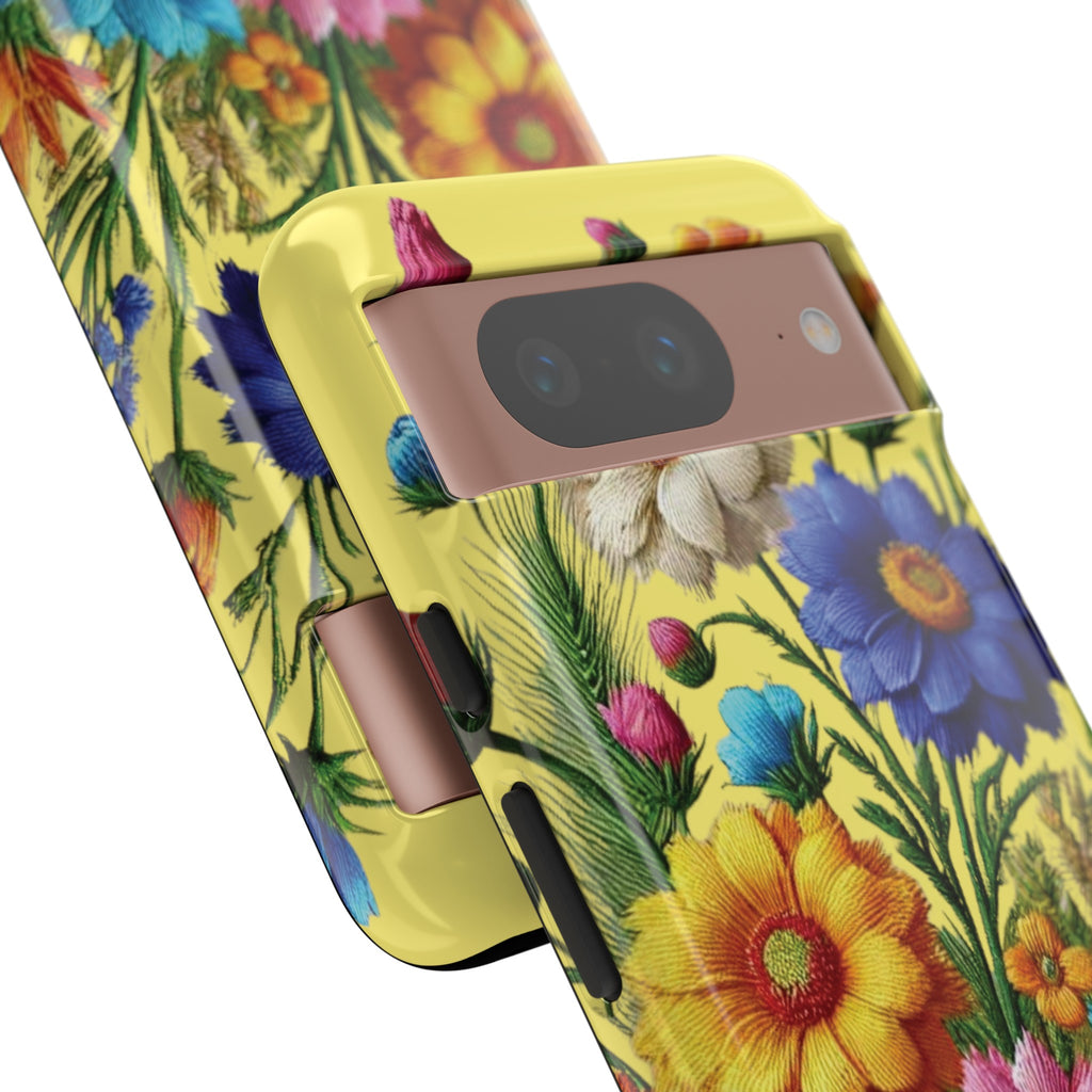 Phone Case Yellow Bright Floral Protective Phone Case Gift for Her Phone 15, Samsung iPhone Samsung  iPhone 15, Samsung iPhone Samsung Accessory Gift for Her