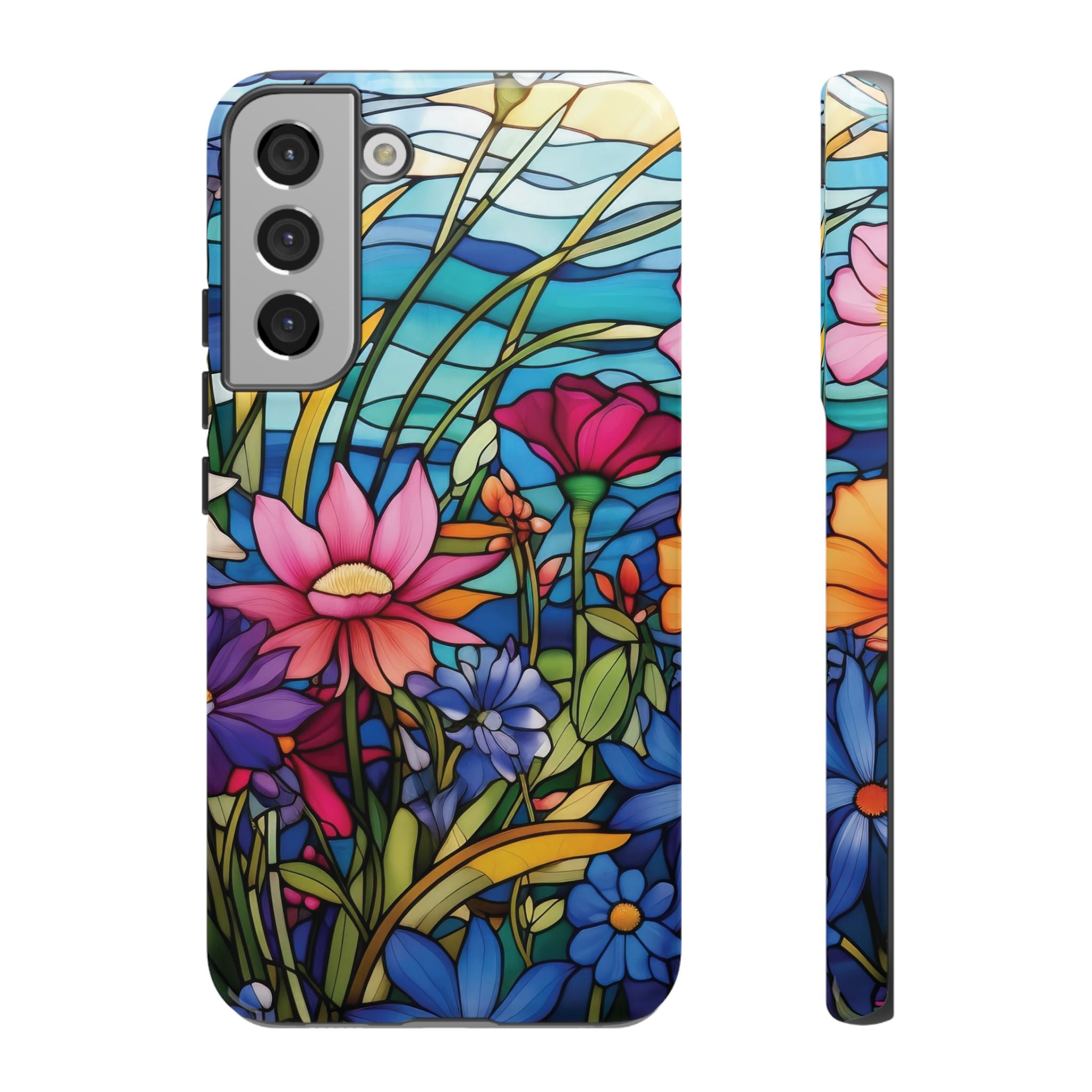 Wildflowers Stain Glass Illusion Phone Case Unique Holiday Protection for Your Device | Stylish & Durable Cover Gift for Her Phone 15, Samsung iPhone Samsung Accessory Gift for Her