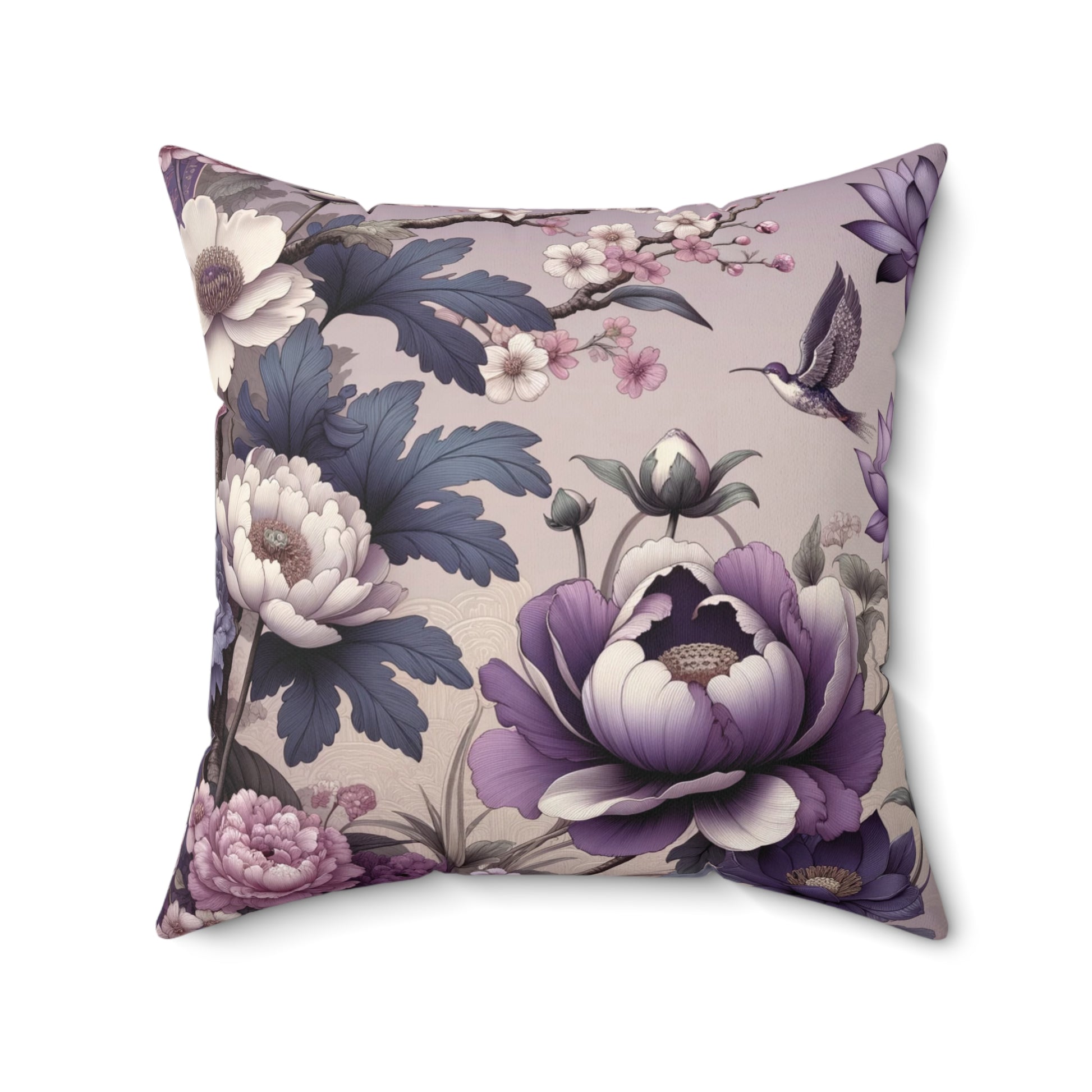 Purple Garden Elegance: Shabby Chic Bold Floral Pillow Country Cottage Garden Decor Bedroom Pillow Gift for Mom, Housewarming Gift Living Room Comfort for Bedroom or Housewarming Gift New House, Bridal Shower Gift - MRSBYVALLE