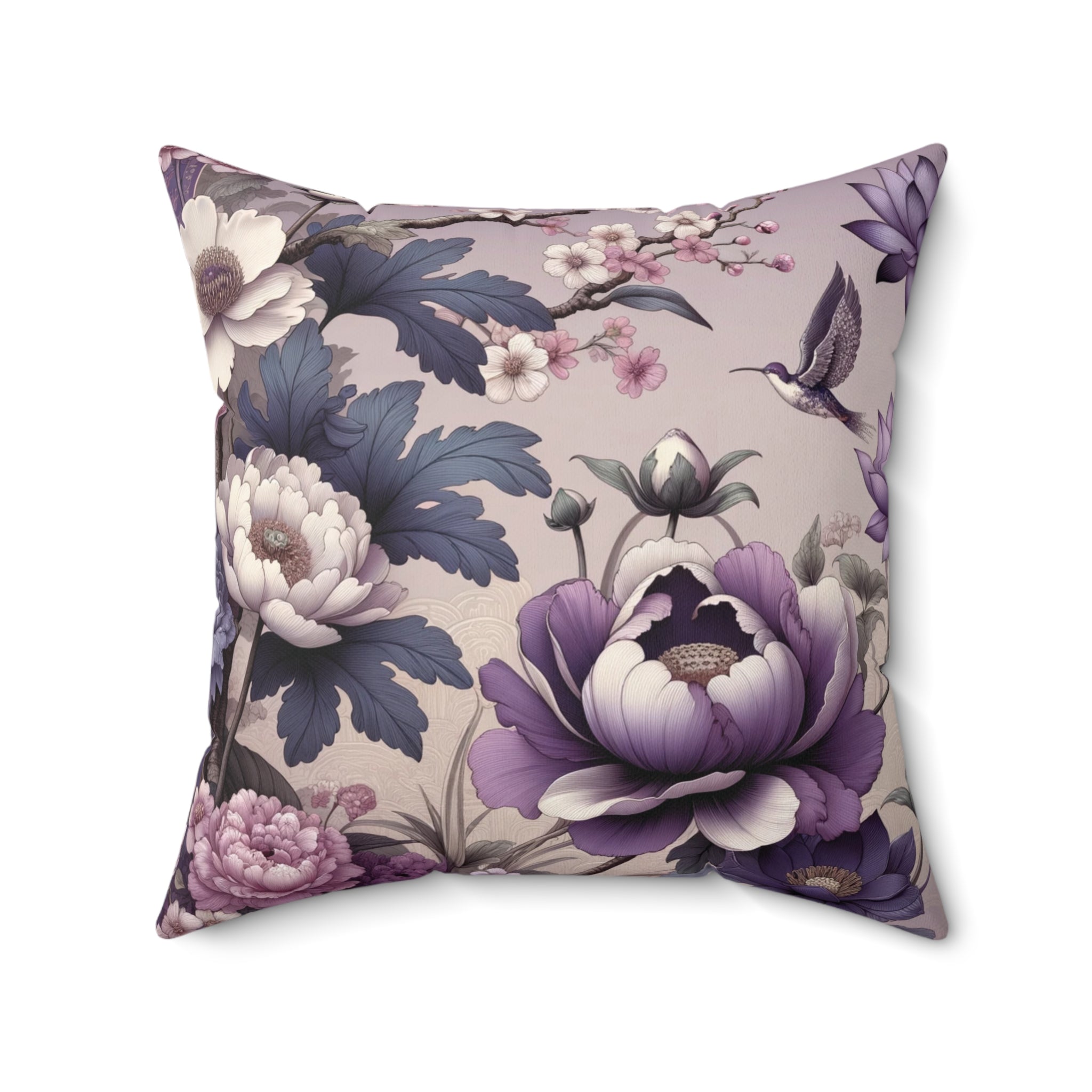 Purple Garden Elegance: Shabby Chic Bold Floral Pillow Country Cottage Garden Decor Bedroom Pillow Gift for Mom, Housewarming Gift Living Room Comfort for Bedroom or Housewarming Gift New House, Bridal Shower Gift - MRSBYVALLE