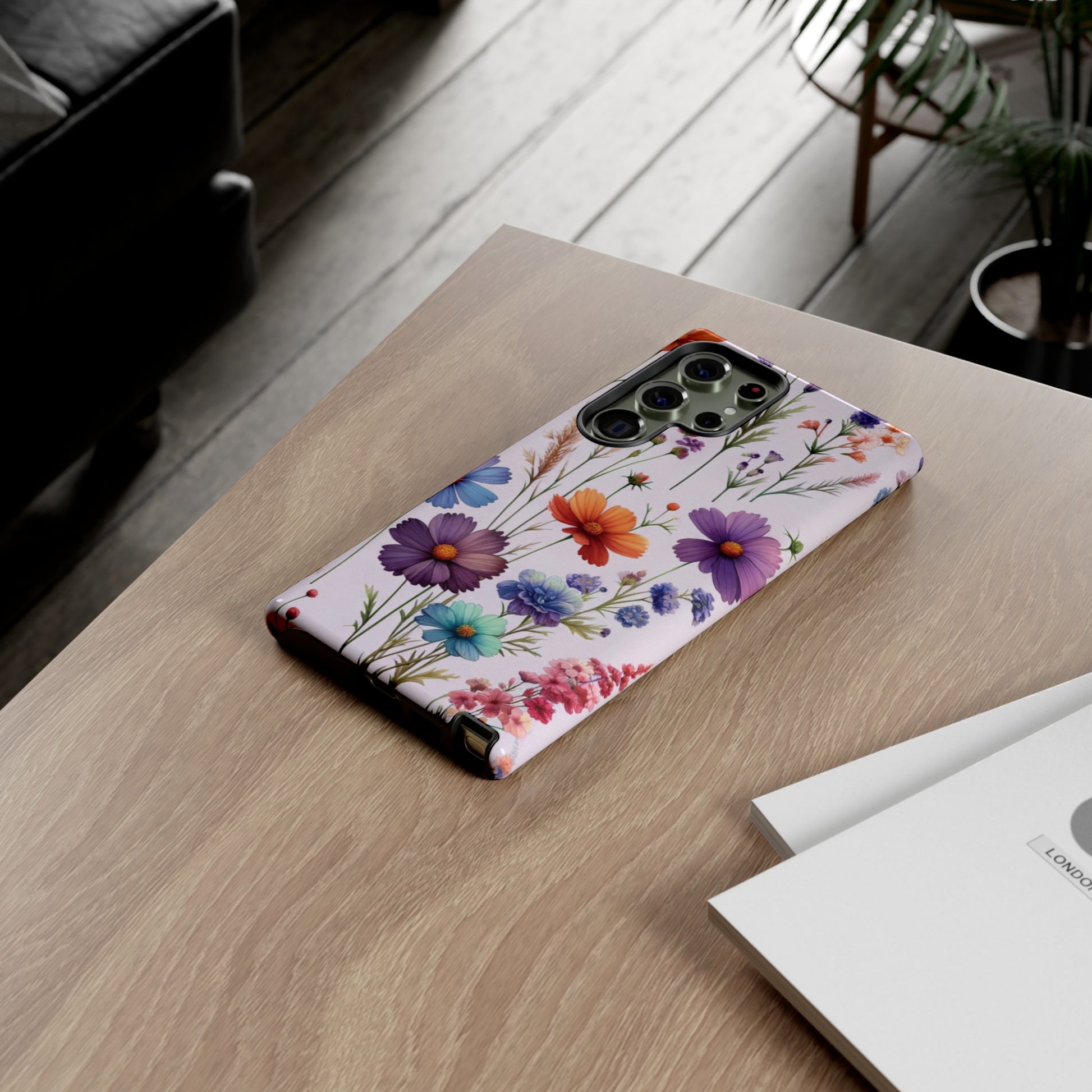 Lavender Wildflowers Protective Phone Case Gift for Her Phone 15, Samsung iPhone Samsung Gift for Her Case iPhone 15, Samsung iPhone Samsung Accessory Gift for Her.