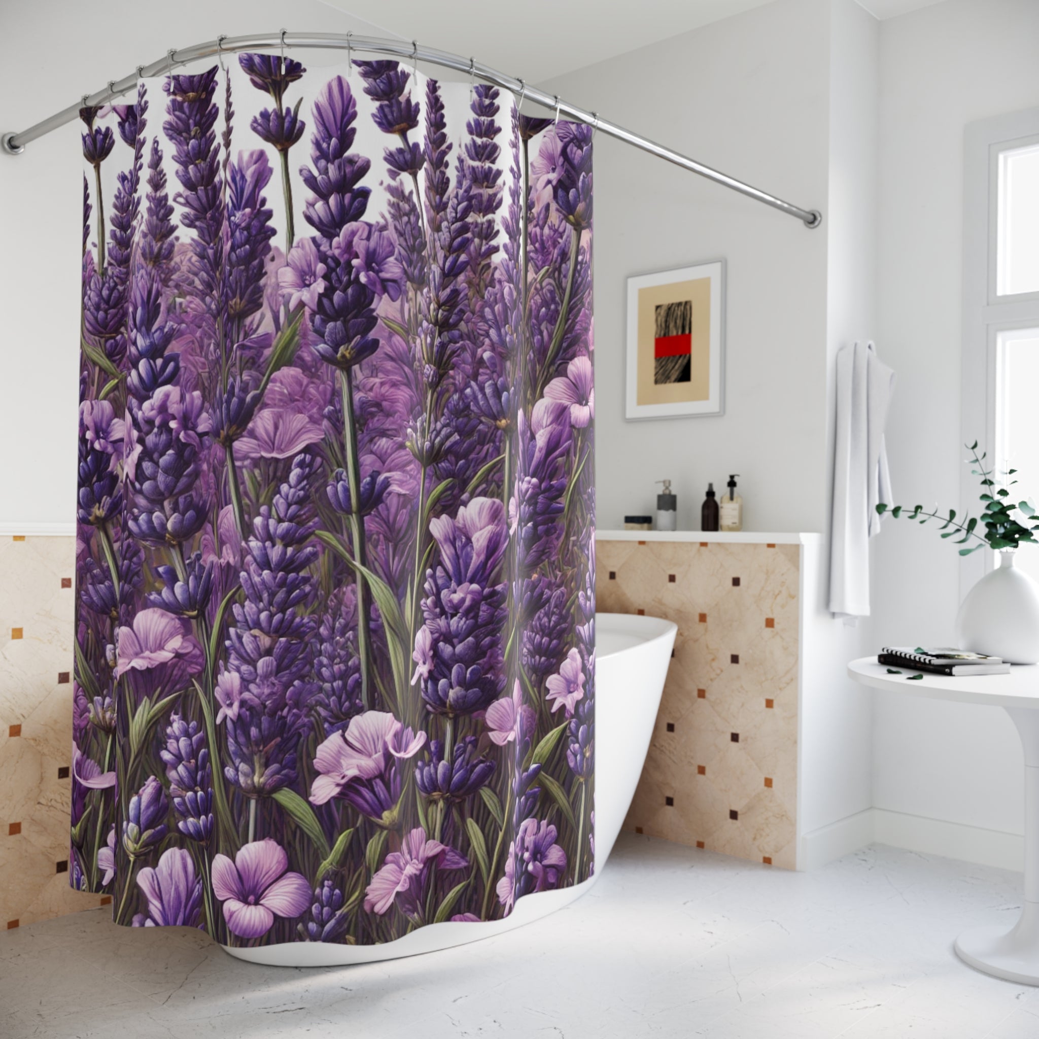 Rideaux de douche Lavande Fleurs sauvages Égayez votre maison Rafraîchissez votre salle de bain avec nos couleurs et notre style éclatants. Transformez votre espace et achetez maintenant pour une amélioration dynamique !