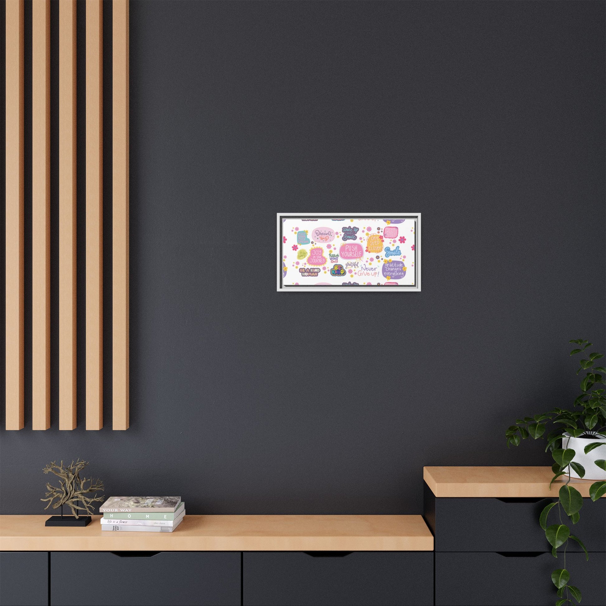 Good Vibes Only Canvas Wall Art – Ready‑to‑Hang Motivational Quote Picture, Positive Affirmation Home & Office Décor, Uplifting Gift Idea Bedroom, or Office Décor Gift for Mom