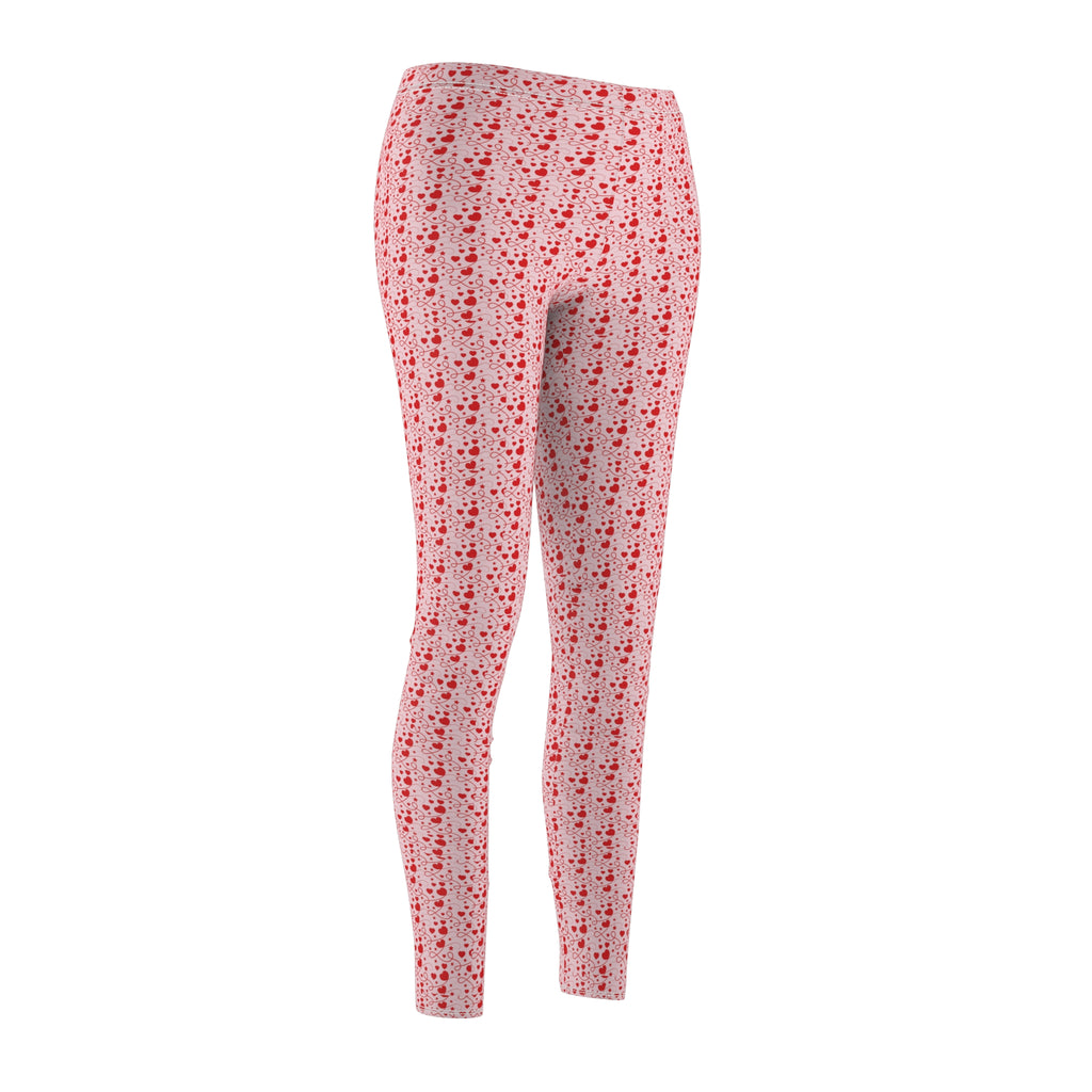 Red Hearts Women's Casual Leggings Stylish, Comfortable High-Waisted Yoga Pants for Everyday Wear, Workout, and Lounge – Perfect Gift Idea for Her – Available in Plus Sizes - MRSBYVALLE
