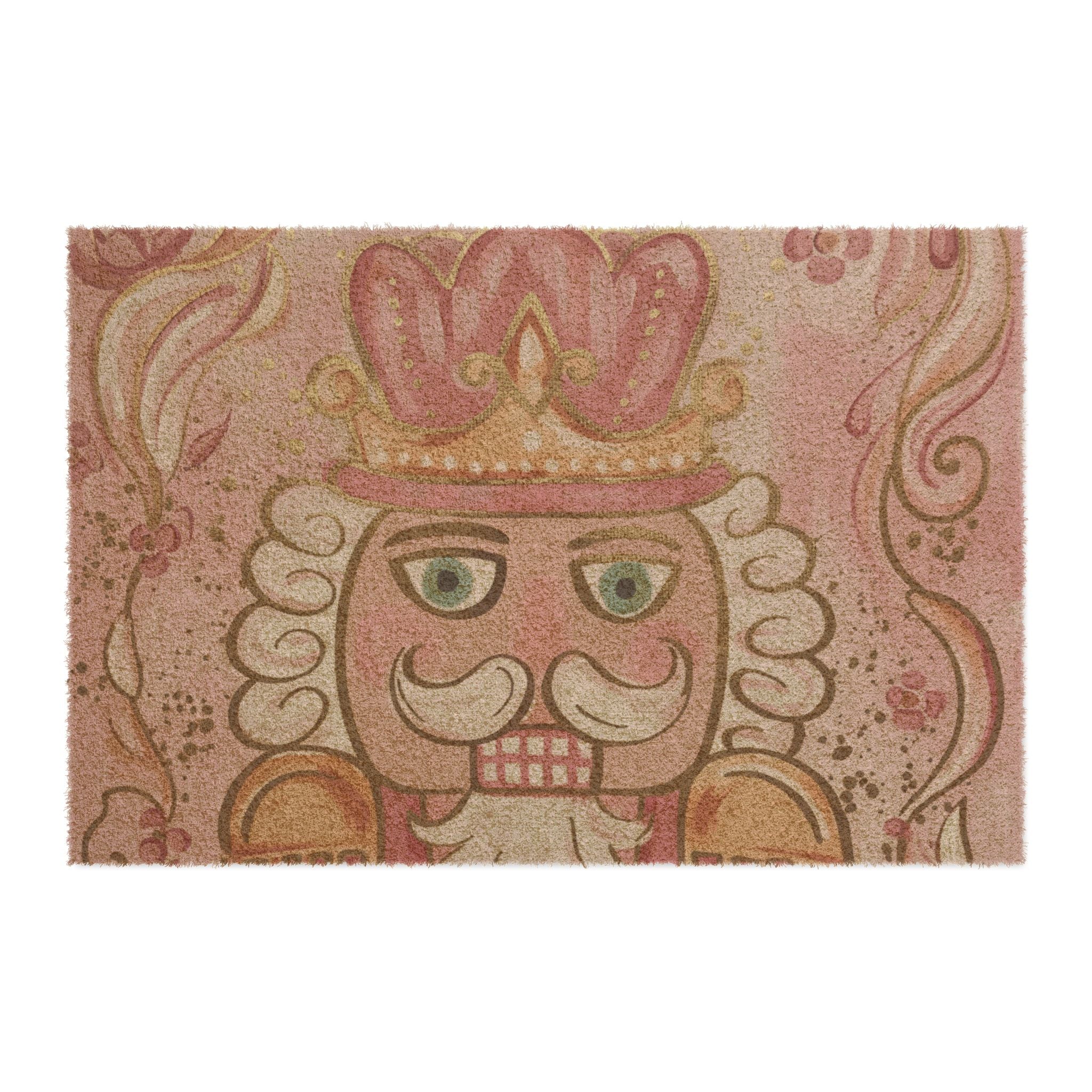 Nutcracker Pink Christmas Welcome Mat for Modern Entryways & Warm Home Vibes