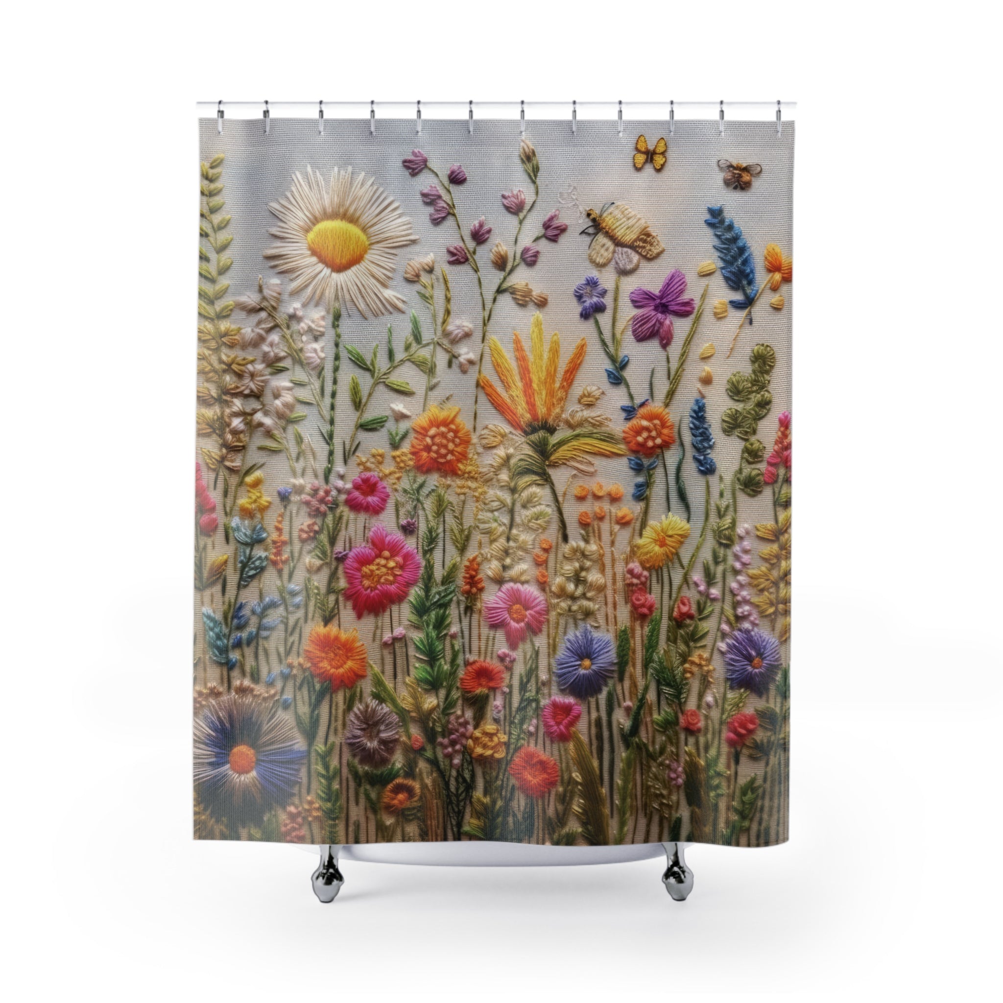 New House Boho Wildflowers Shower Curtain Stylish Bathroom Decor, Perfect for a Fresh, Elegant Look and Durable for a Fresh, Stylish Wedding Gift for Mom Bridal Shower Gift Newlywed - MRSBYVALLE