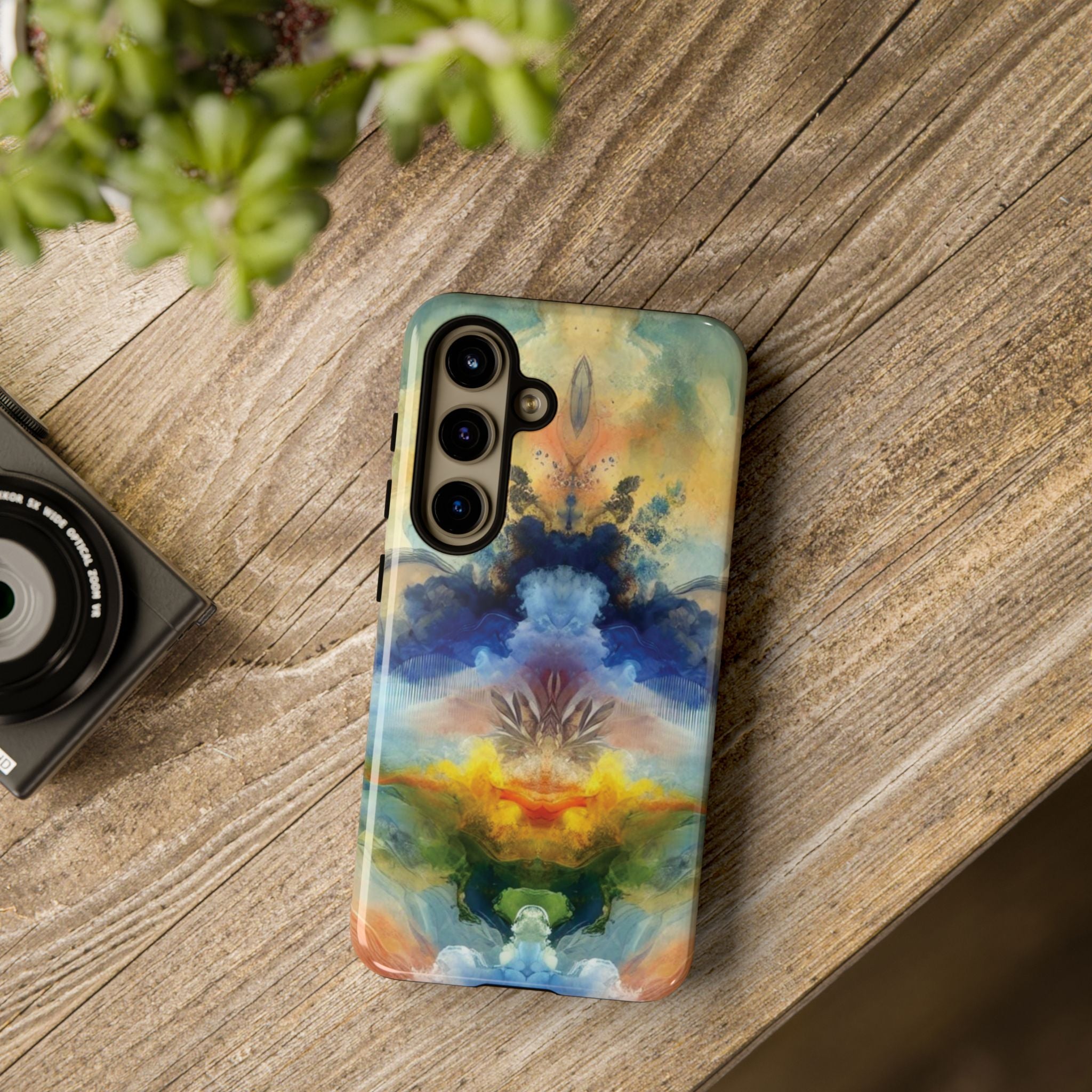 Coque de téléphone abstraite aquarelle moderne compatible avec iPhone, Samsung et plus – Protection élégante et durable avec un design artistique éclatant, cadeau parfait pour elle