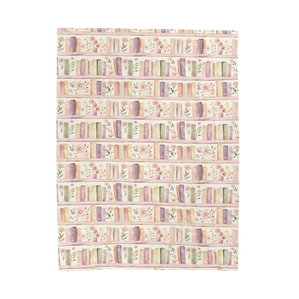 Couverture douillette en velours fleuri « Lavender Books » pour coin lecture