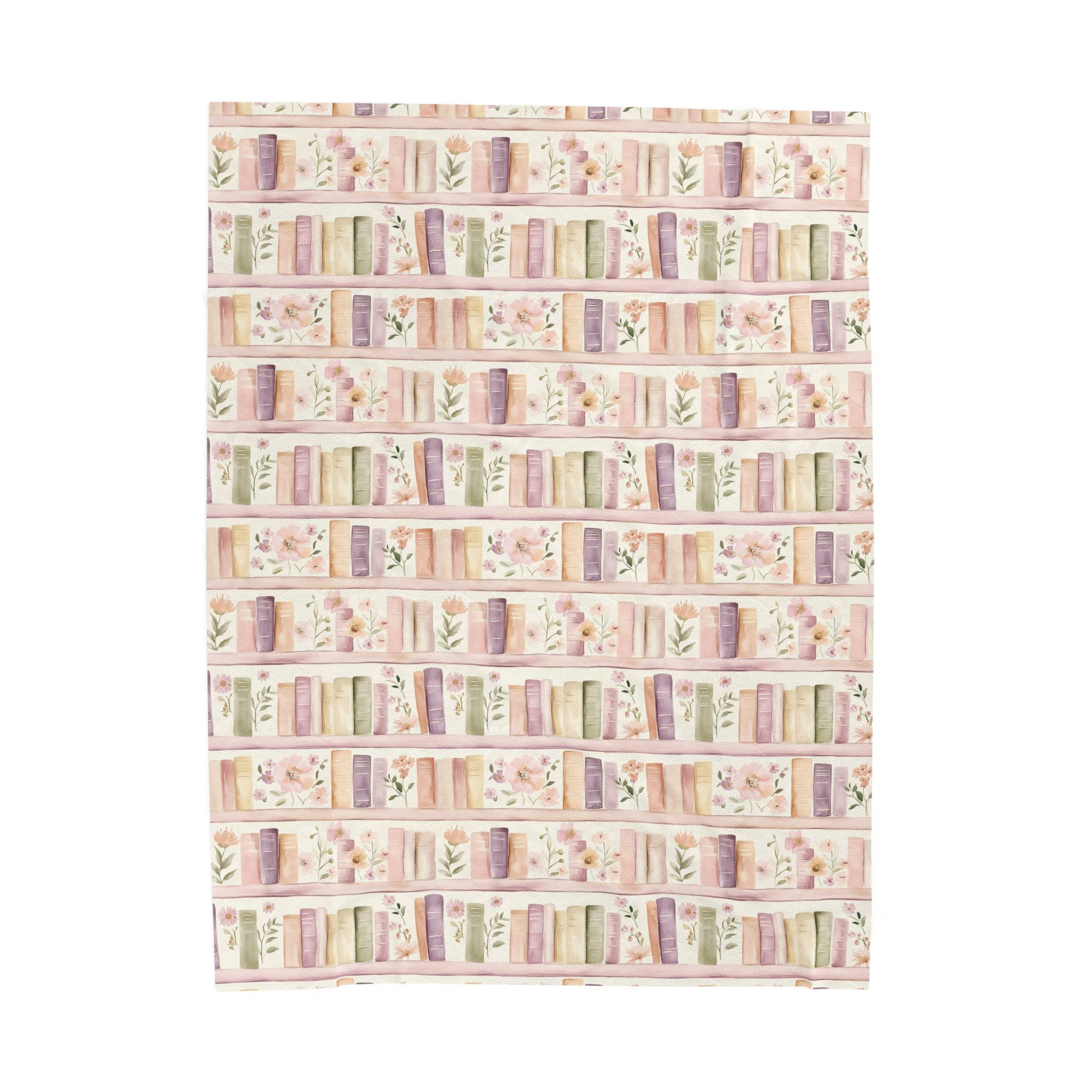 Couverture douillette en velours fleuri « Lavender Books » pour coin lecture