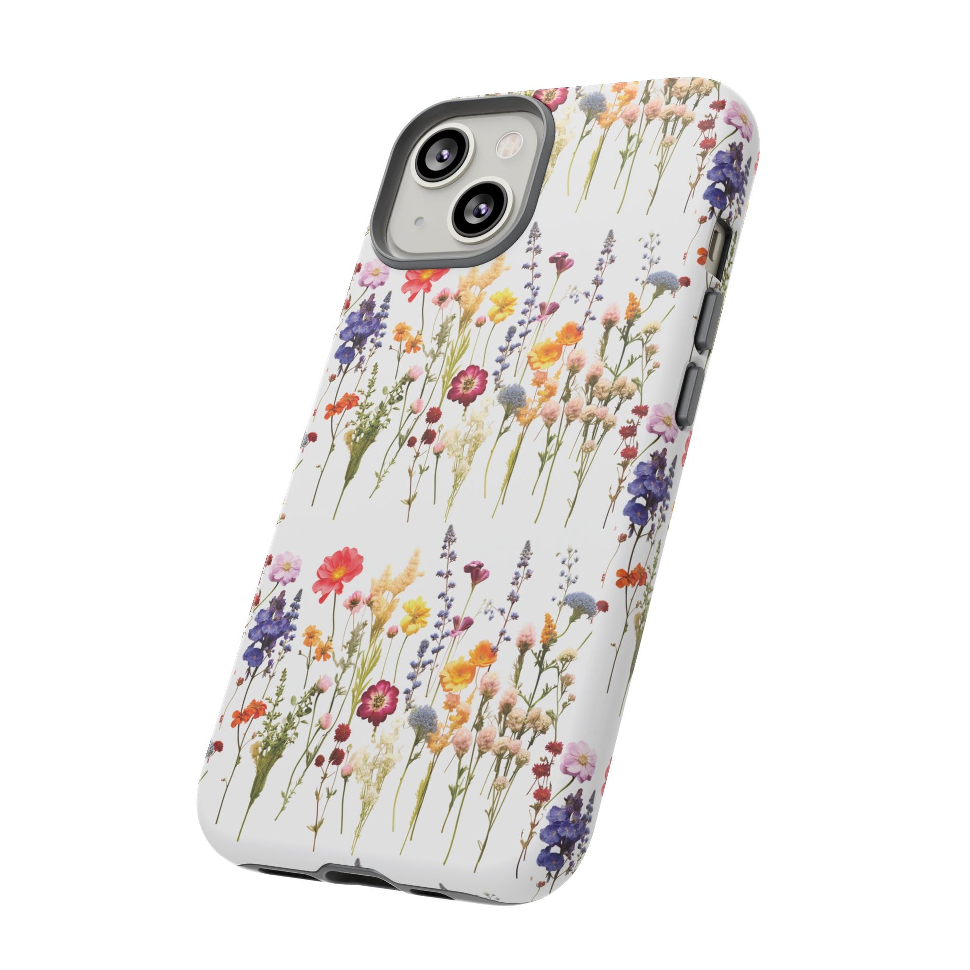 White Best Phone Case Press Flowers Floral 3D Illusion Luxury Tough Case Floral Elegant Durable Stylish for Modern Devices iPhone 17, 16, 15, Samsung iPhone Samsung Accessory Gift for Her
