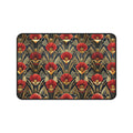 Tapis de bureau Art Déco Fleur Rouge Noir & Or — Tapis de souris floral vintage