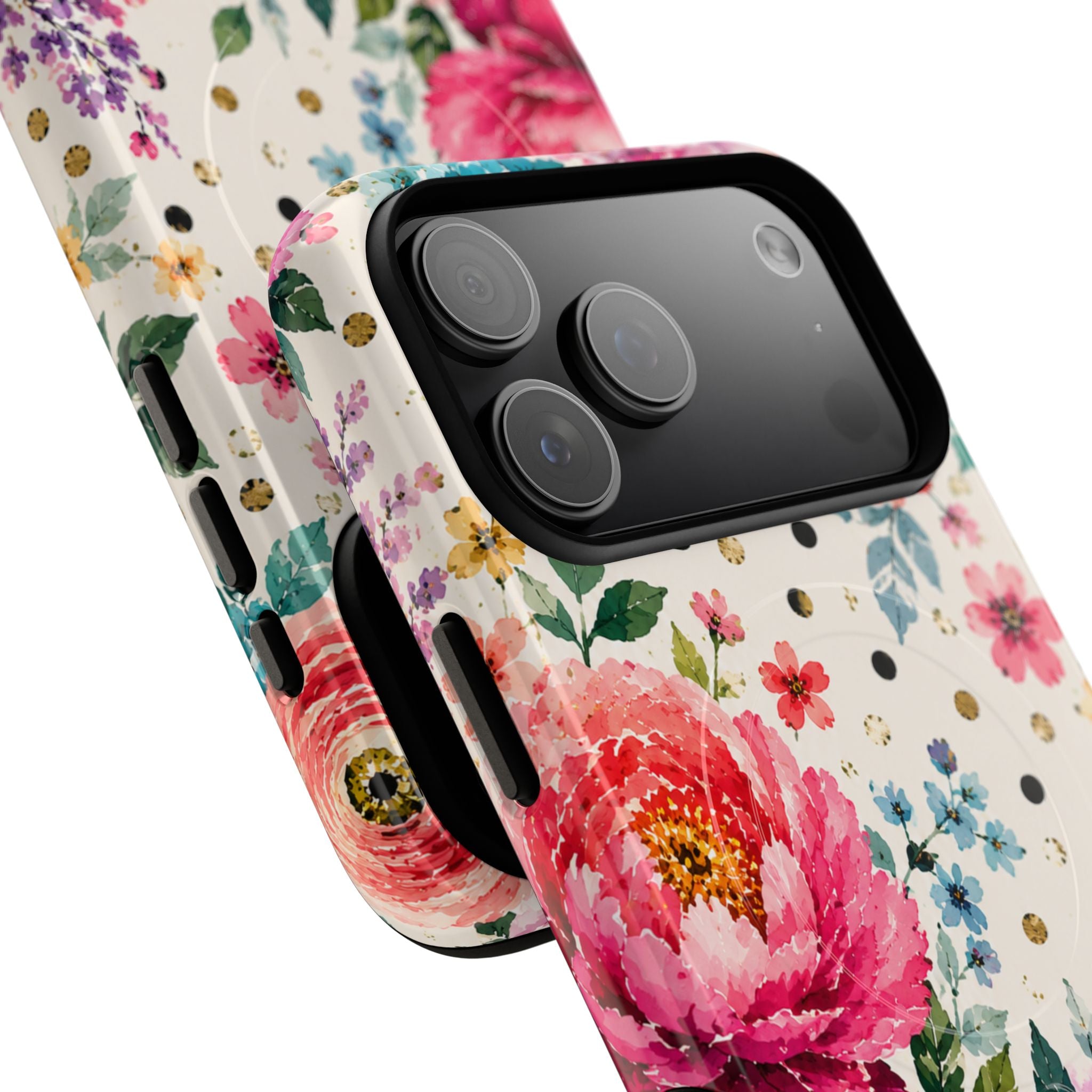 Watercolor Floral Peonies phone case | magnetic slim protective case