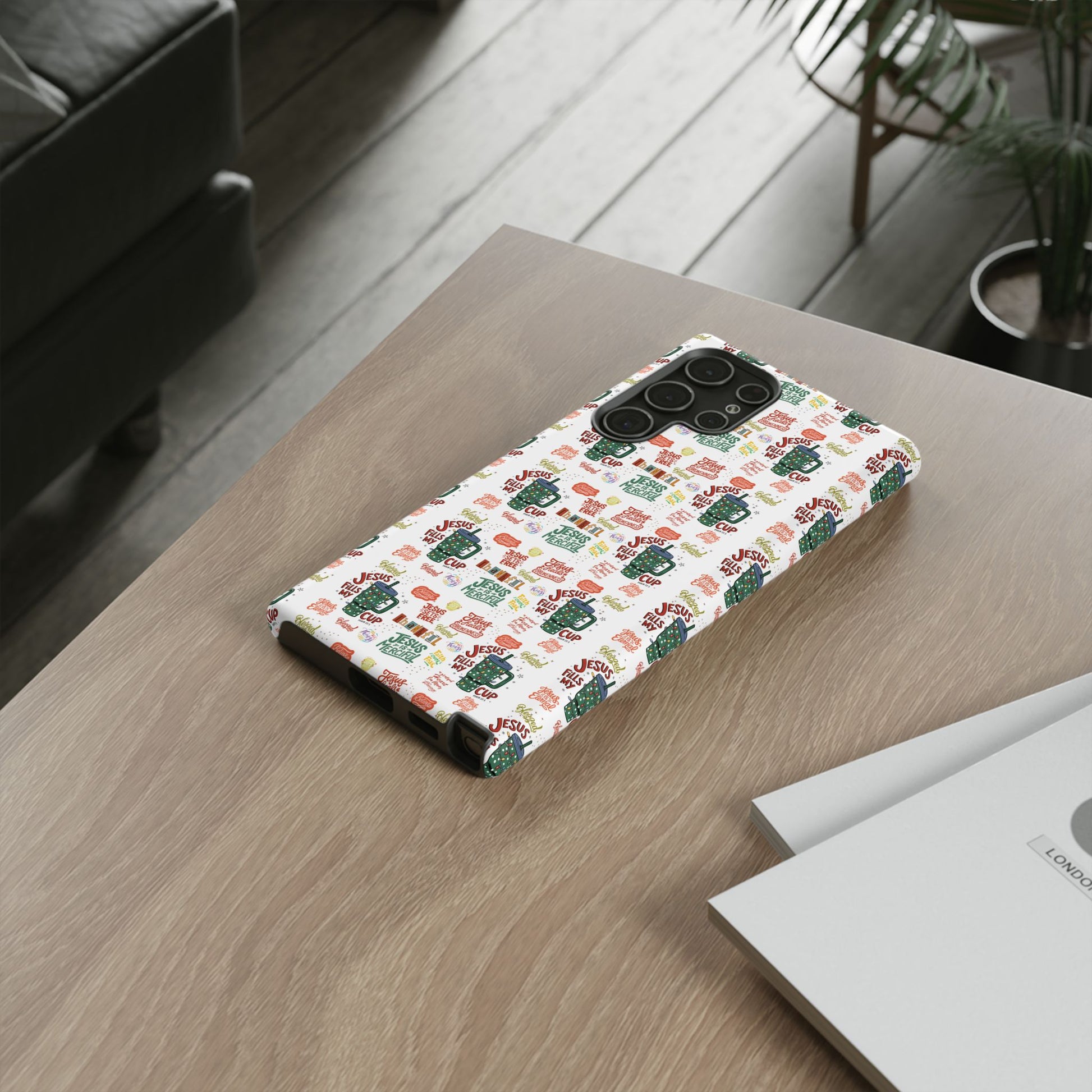 Jesus Fill My Cup Phone Case Cute Floral Design in Red, Pink, Blue – Aesthetic Protective Case for iPhone and  Android