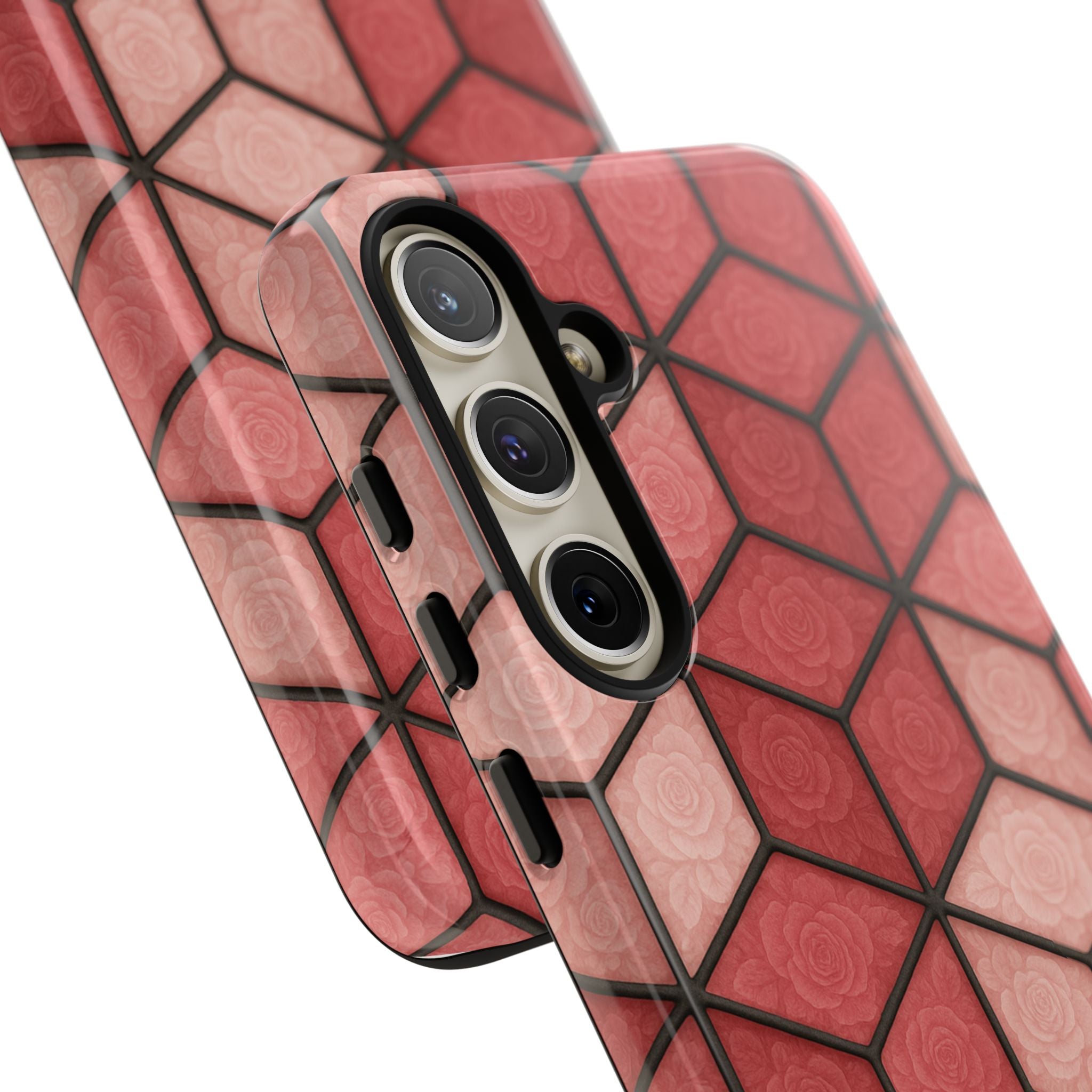 Geometric Stained Glass Illusion Phone Case Colorful Abstract Art, Aesthetic Protective Cover for iPhone, Samsung & Google, Unique Gift Idea Mom