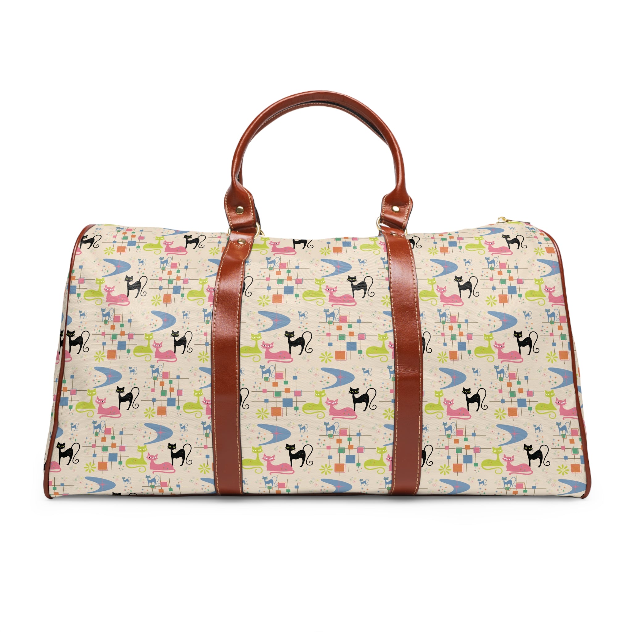 Vintage Retro Atomic Kitty Weekender Bag — Waterproof Travel Bag