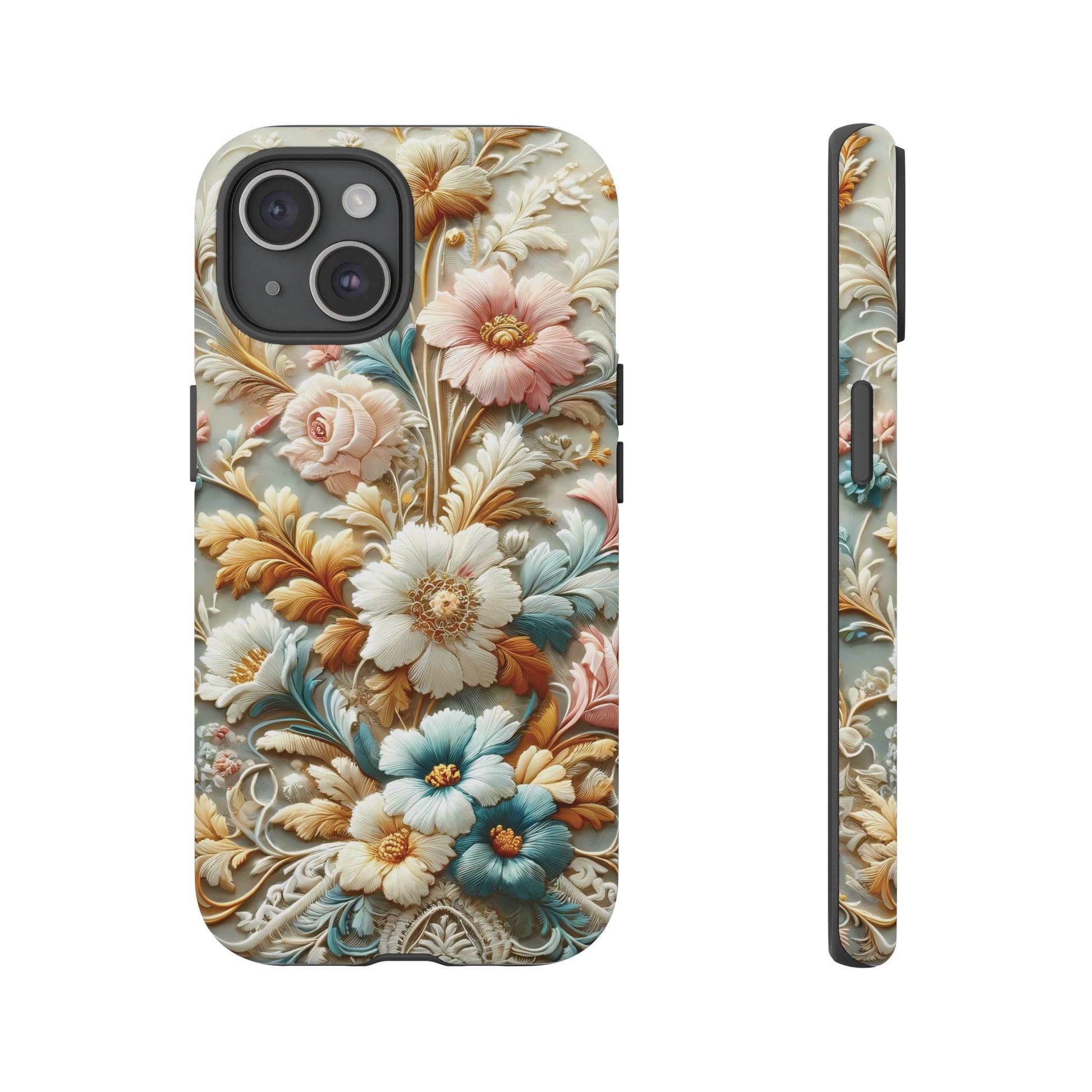 3D Elegant Faux Flowers Phone Case Stylish & Durable for iPhone Samsung Gift iPhone 15, 14, 13 Samsung Pixel Gift for Mom Accessory Gift for Her