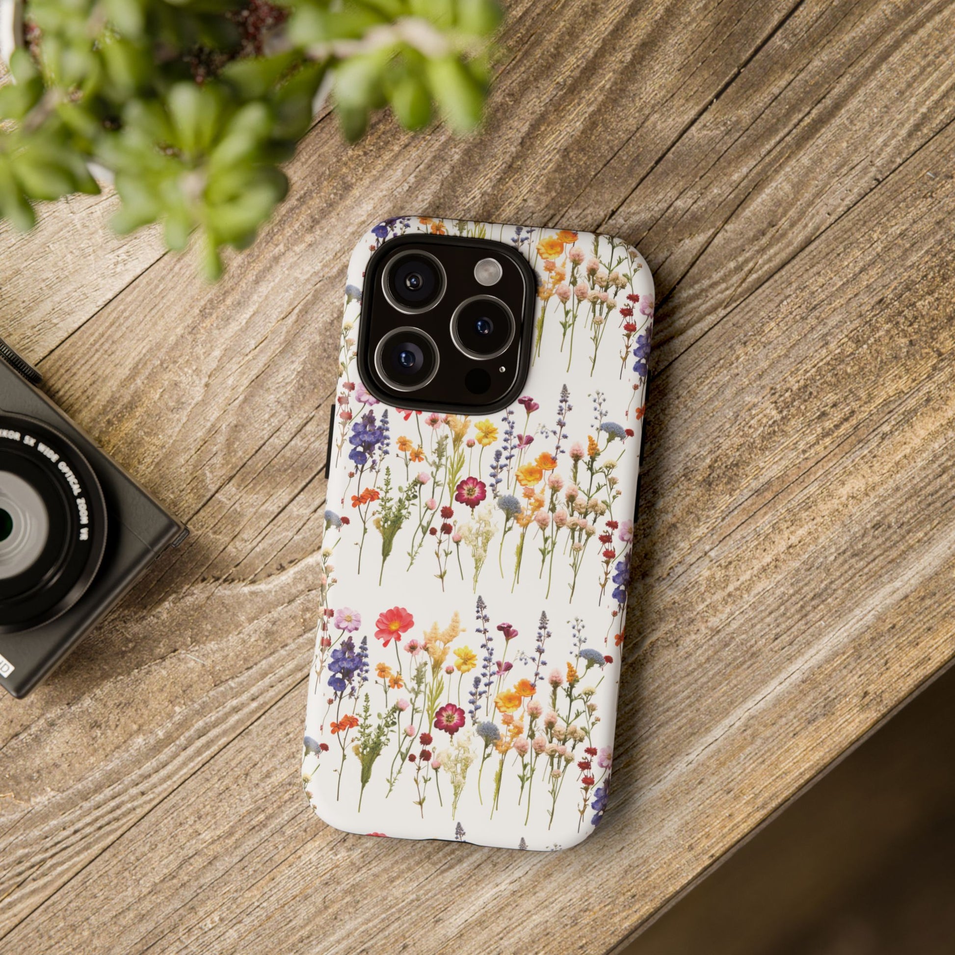 White Best Phone Case Press Flowers Floral 3D Illusion Luxury Tough Case Floral Elegant Durable Stylish for Modern Devices iPhone 17, 16, 15, Samsung iPhone Samsung Accessory Gift for Her