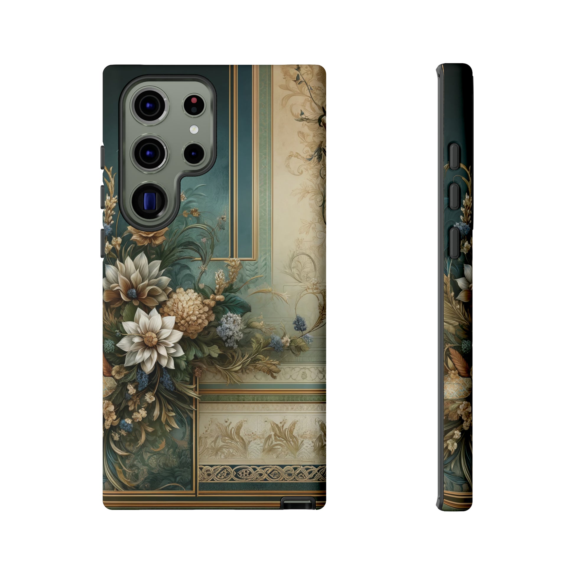 Victorian Floral Boho Luxury Phone Tough Case Floral Elegant Durable Stylish for Modern Devices iPhone 15, Samsung iPhone Samsung Accessory Gift for Her.