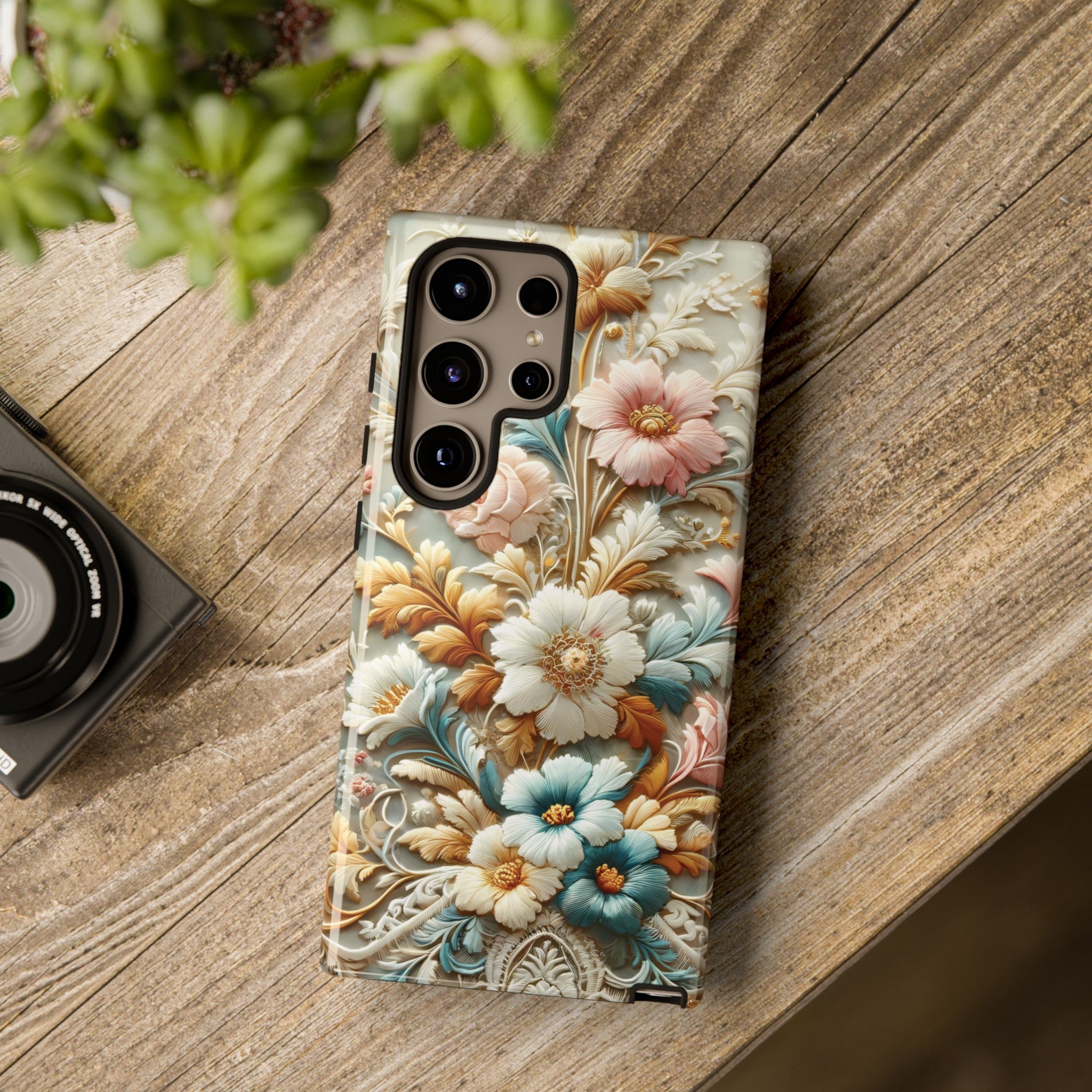 3D Elegant Faux Flowers Phone Case Stylish & Durable for iPhone Samsung Gift iPhone 15, 14, 13 Samsung Pixel Gift for Mom Accessory Gift for Her