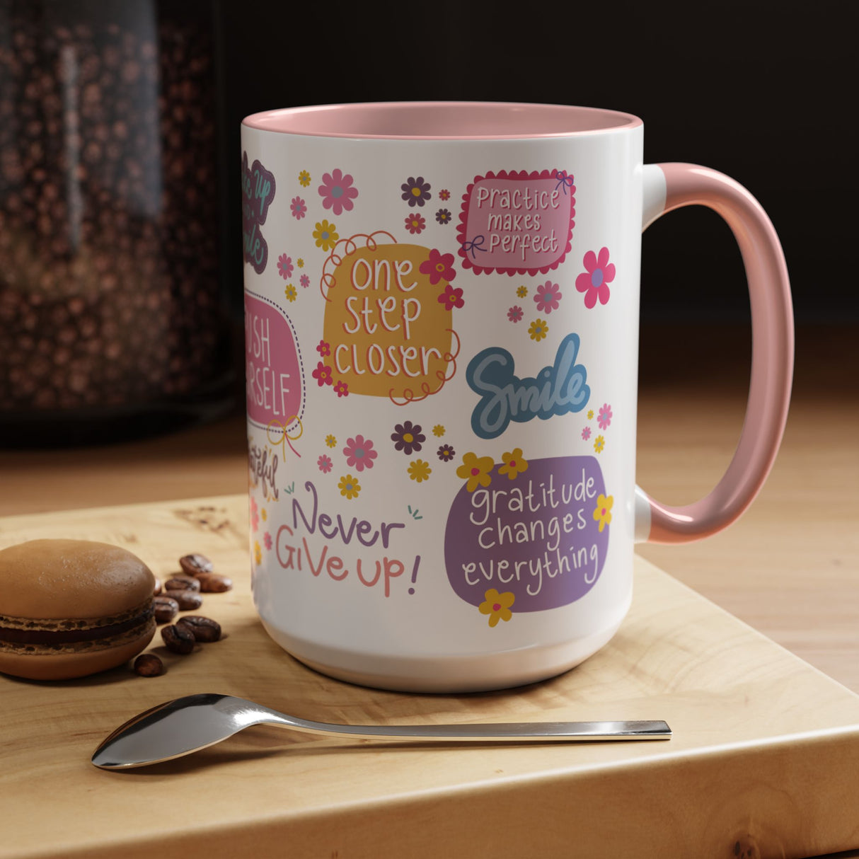 Good Vibes Only Coffee Mug 11 & 15 oz Ceramic Inspirational Cup, Positive Affirmation Gift for Mom, Teacher & Coworker | Morning Motivation Mother's Day, or Cozy Spring Mornings