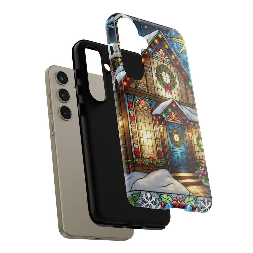 Stain Glass Christmas Phone Case Unique Holiday Protection for Your Device | Stylish & Durable Cover Gift for Her Phone 15, Samsung iPhone Samsung Accessory Gift for Her
