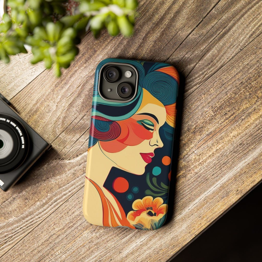 Coque de Téléphone Esthétique Années 50 Rétro Design d'Inspiration Vintage aux Couleurs Pastel Housse Style Mid-Century pour Modèles iPhone et Samsung Galaxy