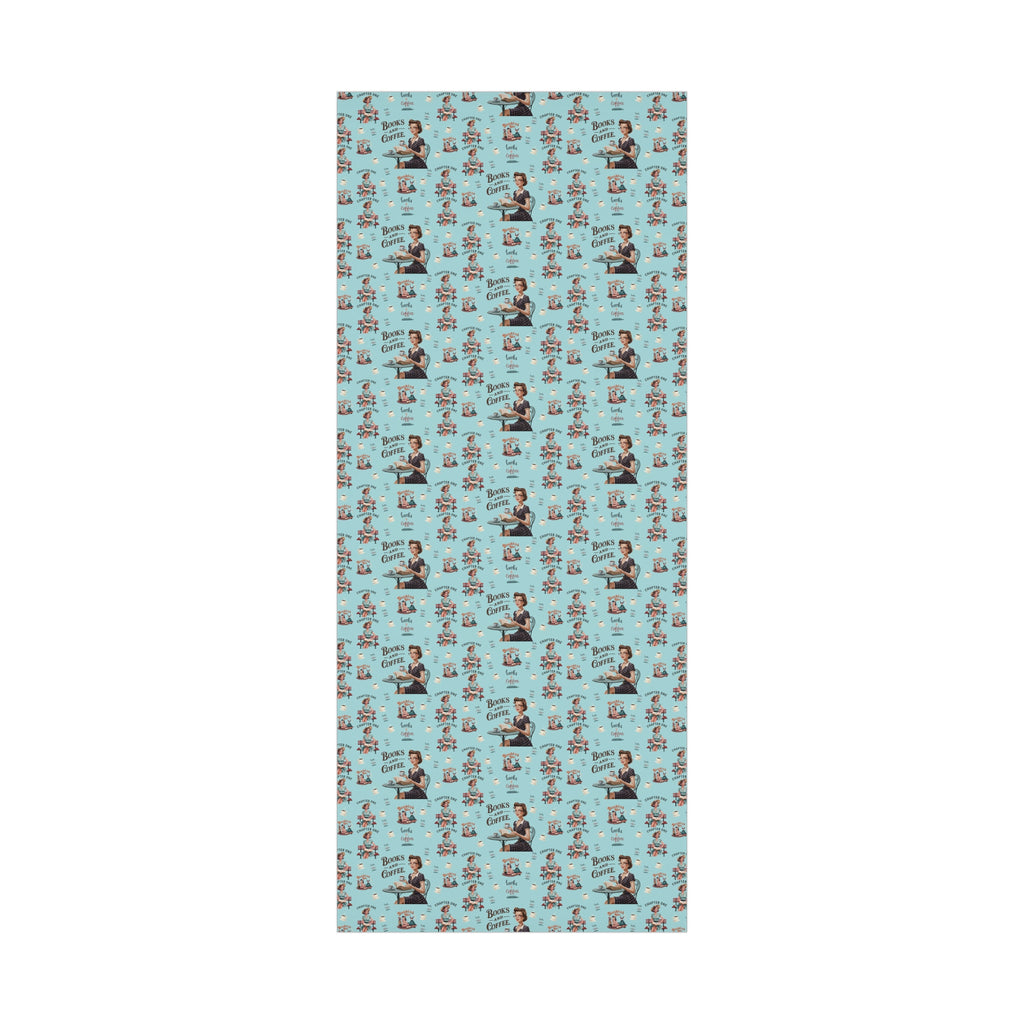 Retro Women Reading Books & Drinking Coffee Wrapping Paper Vintage-Inspired Gift Wrap for Book Lovers & Coffee Enthusiasts Perfect for Christmas Gifts and Special Occasions - MRSBYVALLE