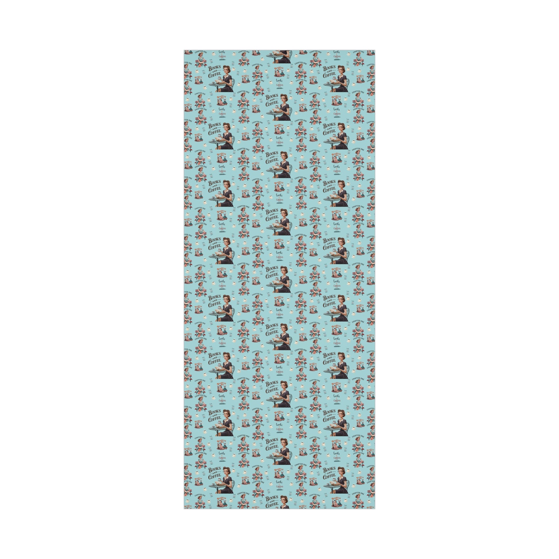 Retro Women Reading Books & Drinking Coffee Wrapping Paper Vintage-Inspired Gift Wrap for Book Lovers & Coffee Enthusiasts Perfect for Christmas Gifts and Special Occasions - MRSBYVALLE