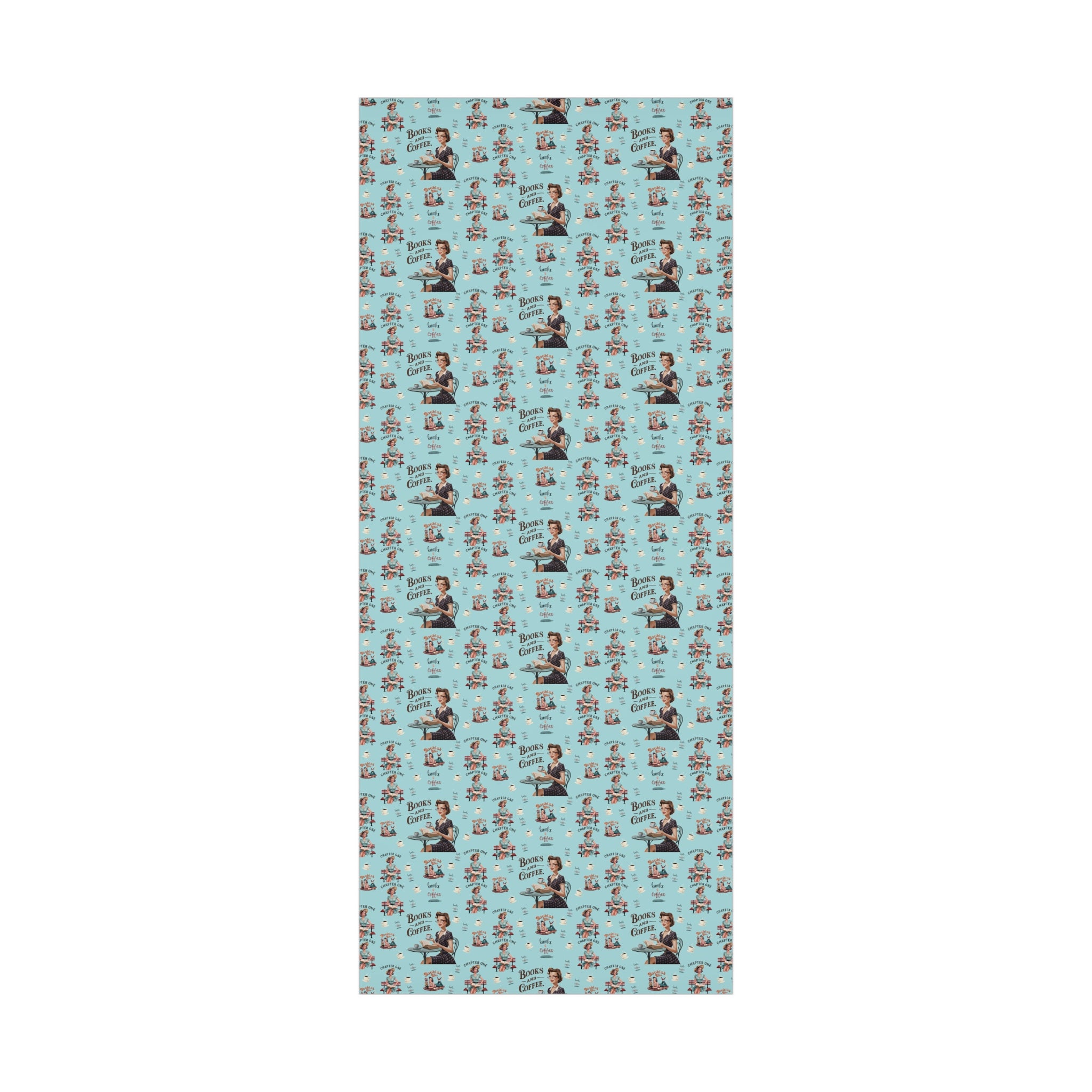 Retro Women Reading Books & Drinking Coffee Wrapping Paper Vintage-Inspired Gift Wrap for Book Lovers & Coffee Enthusiasts Perfect for Christmas Gifts and Special Occasions - MRSBYVALLE