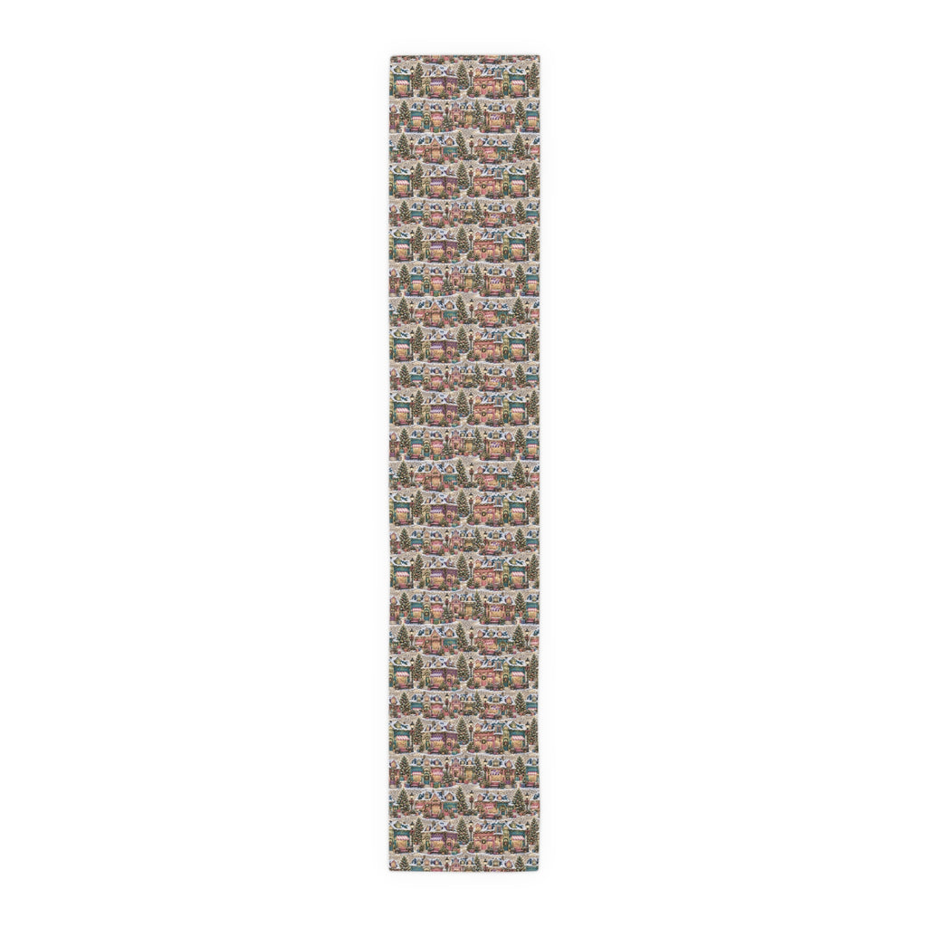 Vintage Christmas Village Table Runner