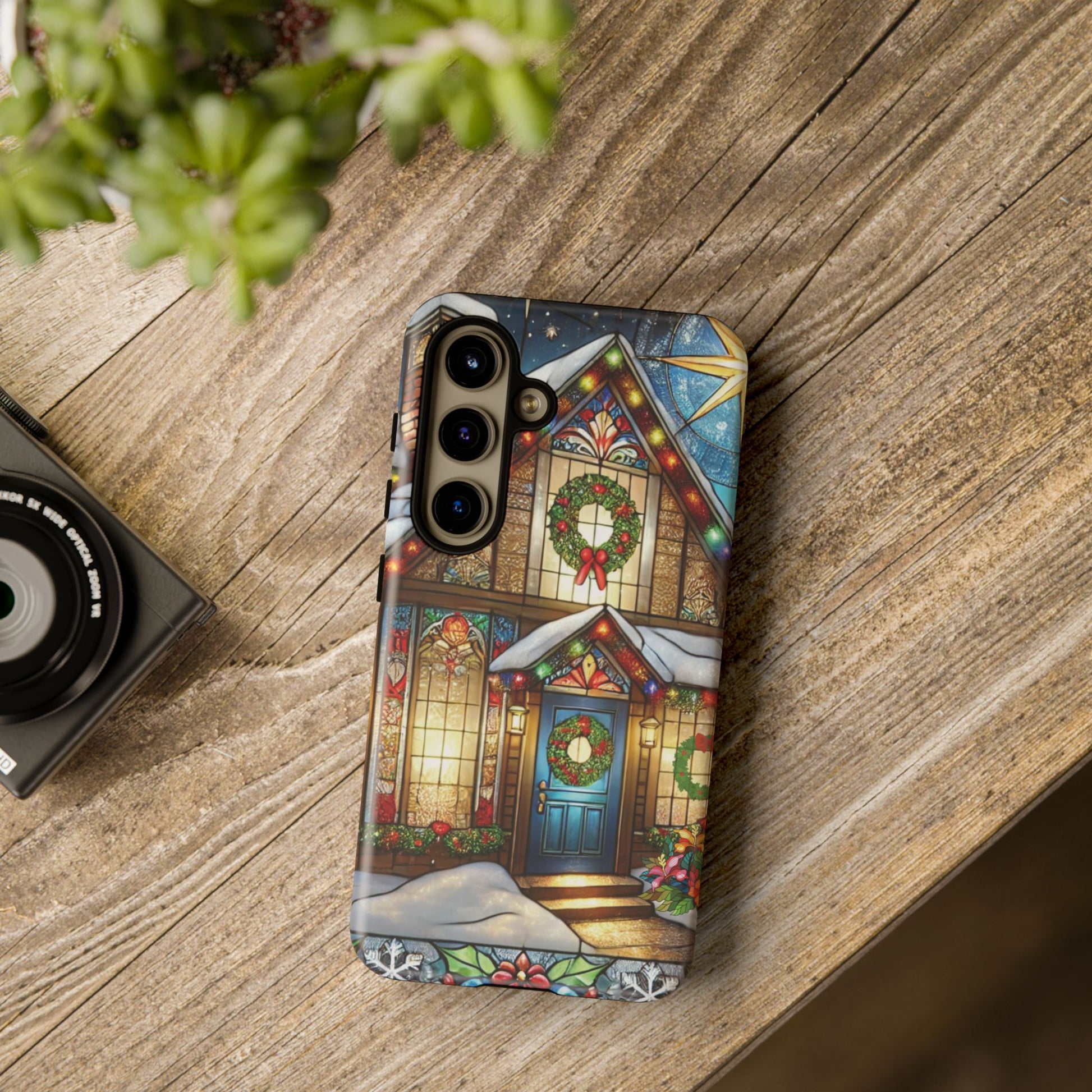 Stain Glass Christmas Phone Case Unique Holiday Protection for Your Device | Stylish & Durable Cover Gift for Her Phone 15, Samsung iPhone Samsung Accessory Gift for Her - MRSBYVALLE