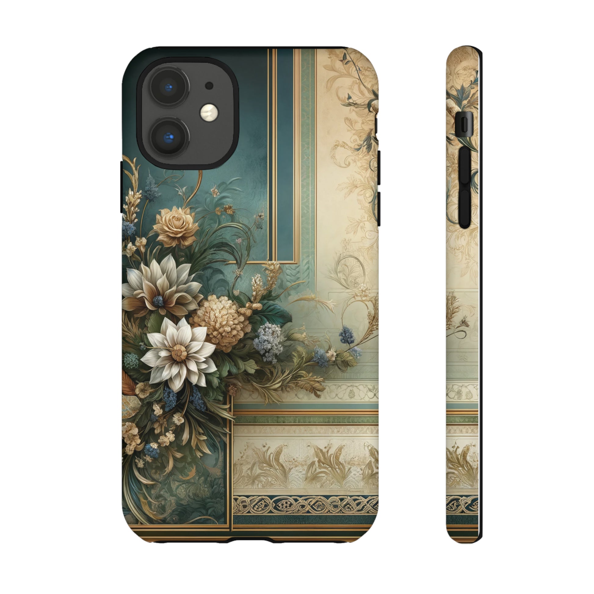 Victorian Floral Boho Luxury Phone Tough Case Floral Elegant Durable Stylish for Modern Devices iPhone 15, Samsung iPhone Samsung Accessory Gift for Her.