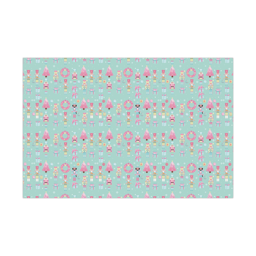 Pink and Pastel Green Christmas Nutcrackers Wrapping Paper | Vibrant Seasonal Blooms | Perfect for Thanksgiving, Birthdays, Special Occasions | Premium Quality Gifts Moms - MRSBYVALLE