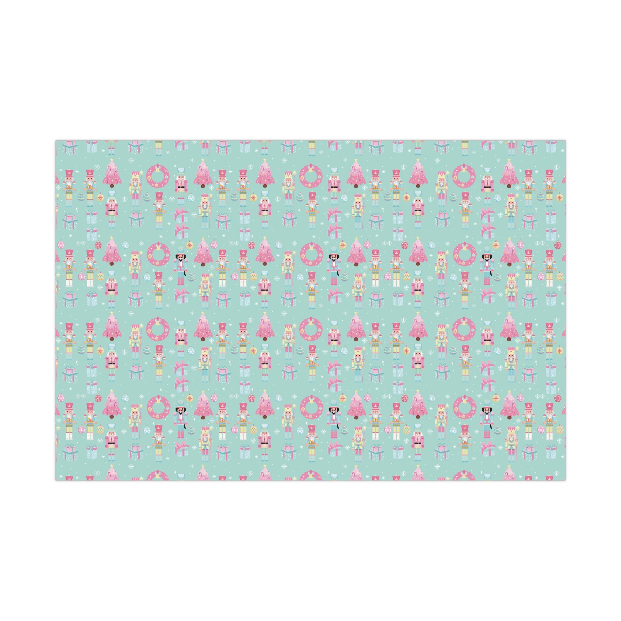 Pink and Pastel Green Christmas Nutcrackers Wrapping Paper | Vibrant Seasonal Blooms | Perfect for Thanksgiving, Birthdays, Special Occasions | Premium Quality Gifts Moms - MRSBYVALLE