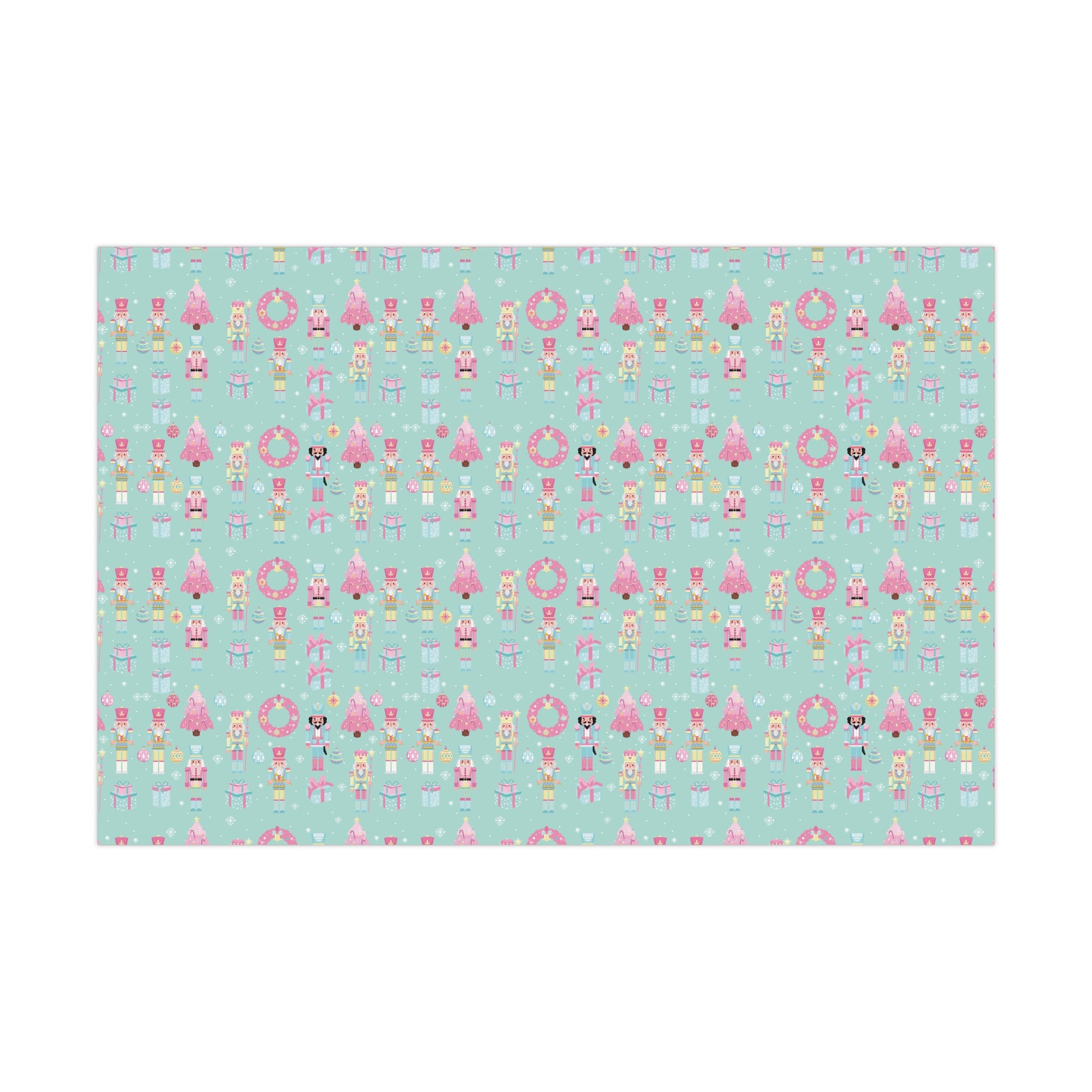 Pink and Pastel Green Christmas Nutcrackers Wrapping Paper | Vibrant Seasonal Blooms | Perfect for Thanksgiving, Birthdays, Special Occasions | Premium Quality Gifts Moms - MRSBYVALLE