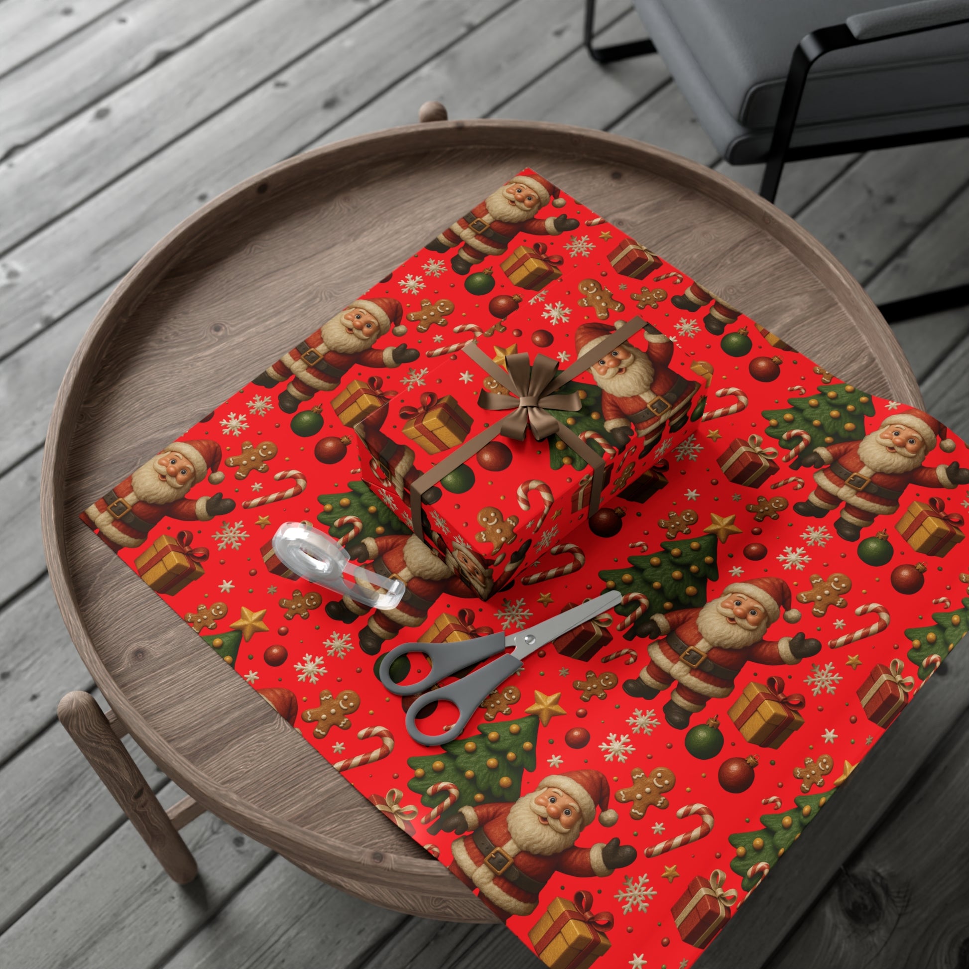 Red Christmas Wrapping Paper Premium Festive Gift Wrap Roll, Classic Holiday Design, Great for Presents, Durable, Vibrant, and Perfect for Seasonal Gifting