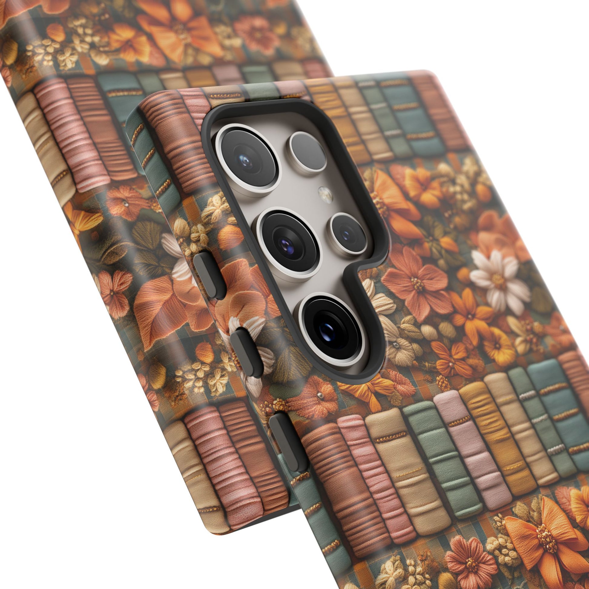 3D Illusion Boho Floral and Books Phone Case Gift for Her Phone 15, Samsung iPhone Samsung Gift for Her Case iPhone 15, Samsung iPhone Samsung Accessory Gift for Her