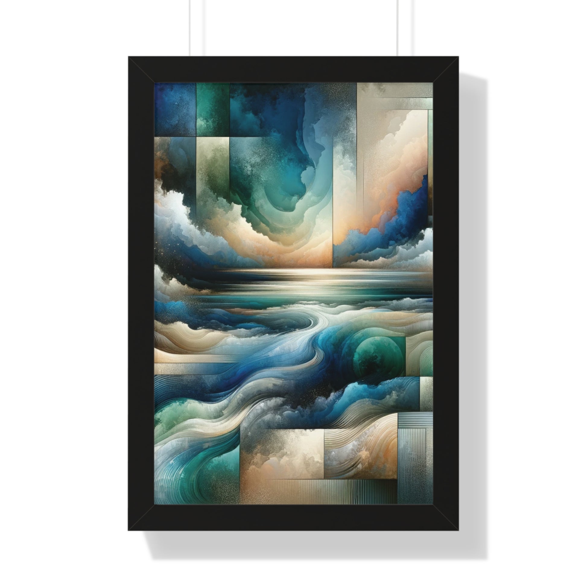 Contemporary Elegance Abstract Modern Art Framed Canvas Print Wall Classic Encased in Black, White, or Walnut Frames with Durable Acrylic Protection Ready to Hang Timelessly Crafted..
