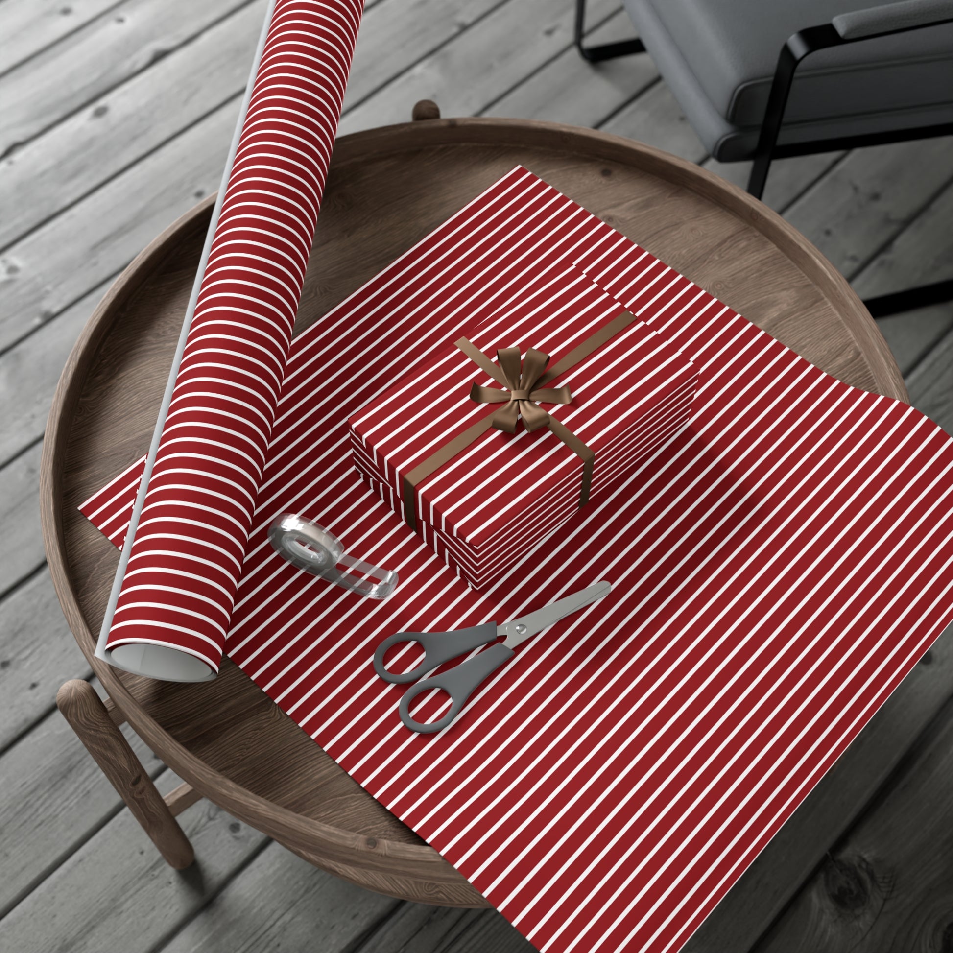 Festive Red and White Stripes Wrapping Paper Classic Holiday Design for Perfectly Wrapped Gifts, 100% Recyclable, Ideal for Christmas, Birthdays, and Special Occasions Christmas Decorations Festive Retro - MRSBYVALLE
