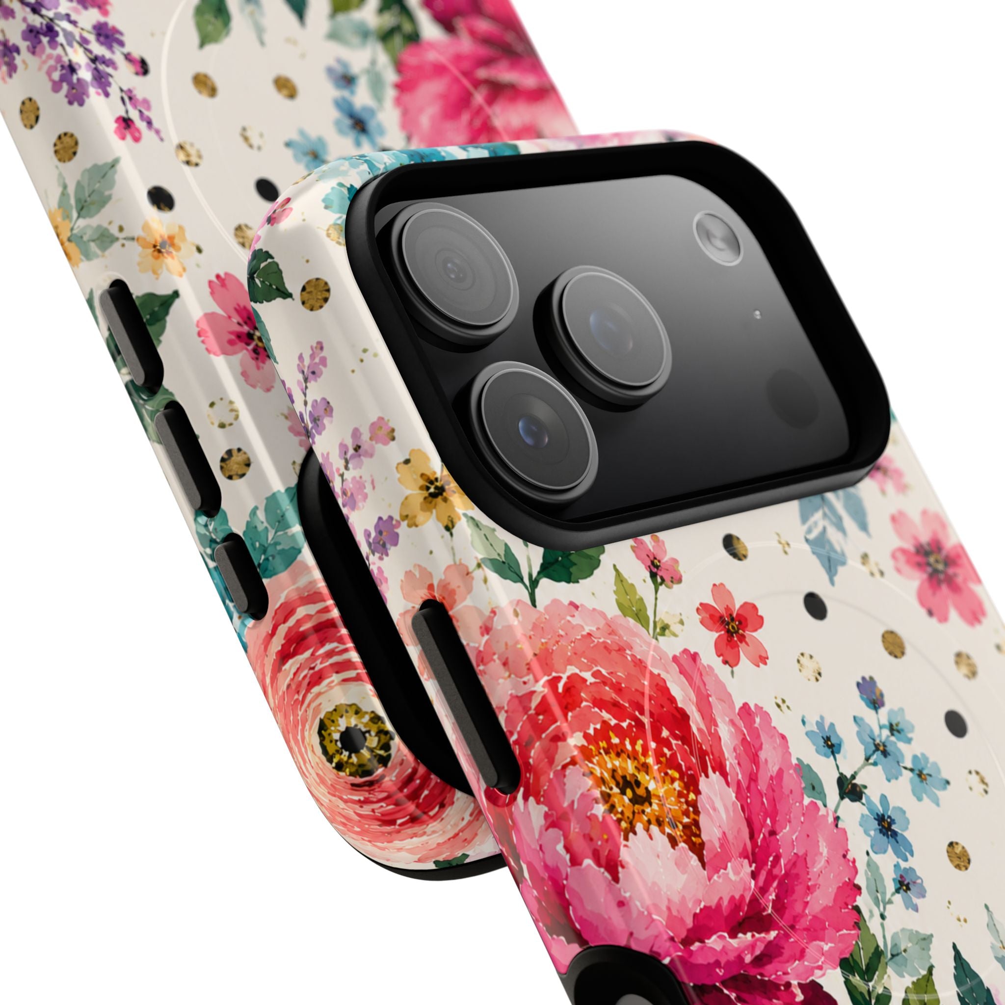 Watercolor Floral Peonies phone case | magnetic slim protective case